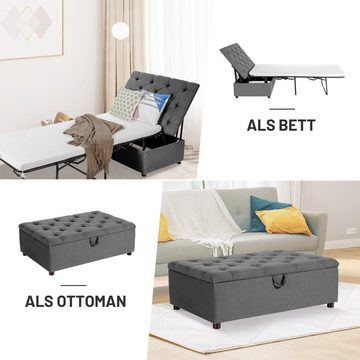 COSTWAY Schlafsofa, mit Bettfunktion, Gästebett klappbar 182x78cm, Matratze