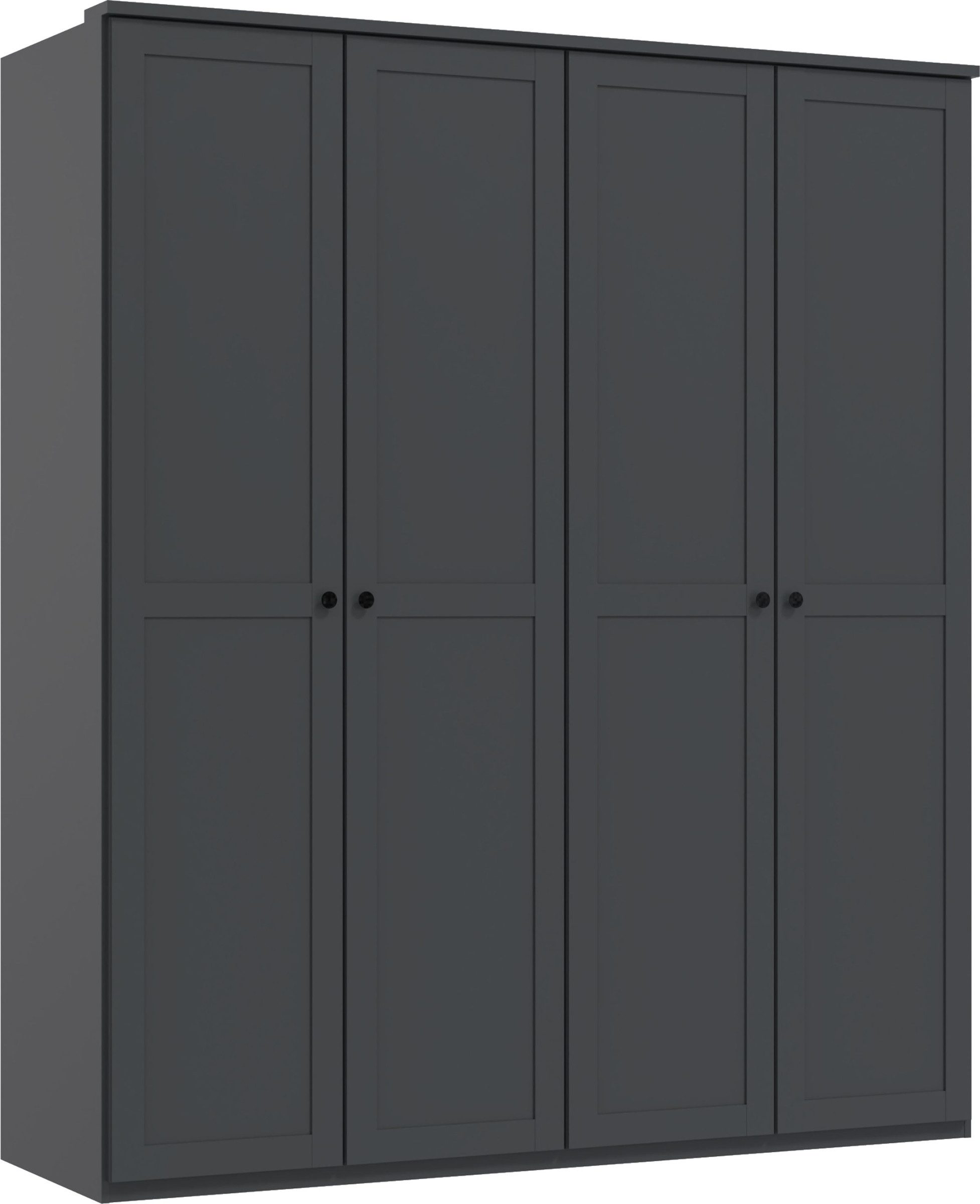 freiraum Drehtürenschrank Chalet 4 Türen, 2 Böden, 2 Stangen, Graphit - 180x210x58cm (BxHxT)