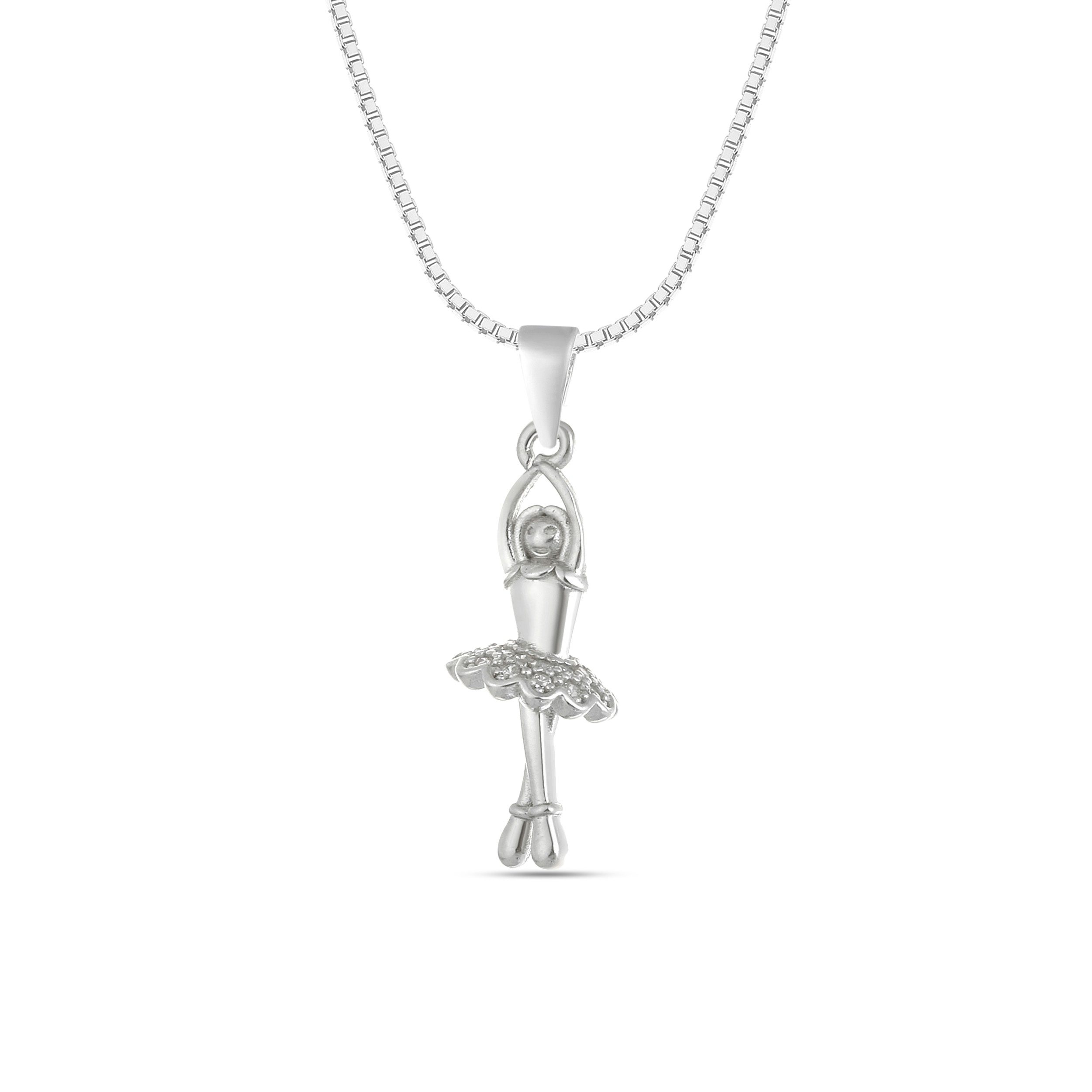 Kette mit Anhänger Silberkette 925 Engel Silber Ballerina