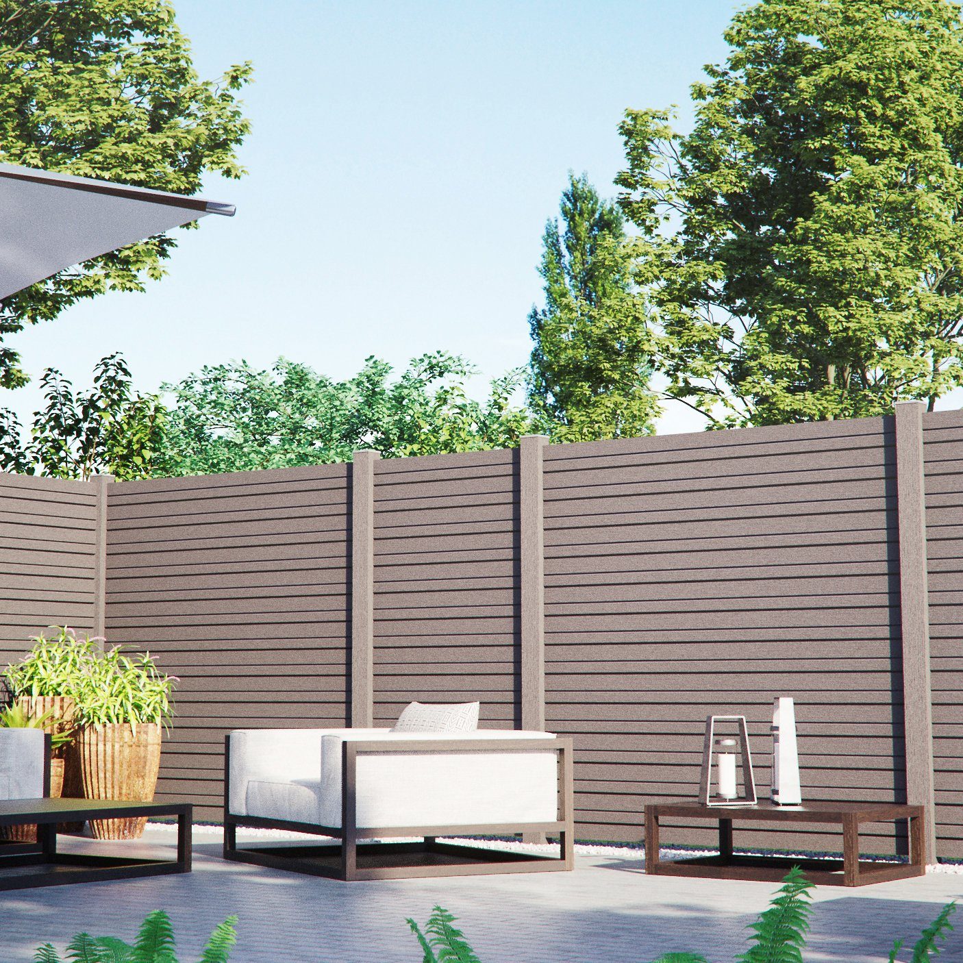 Kiehn-Holz Dichtzaun, (Set), 3-tlg., LxH: 486x180 cm, mit 4 Pfosten