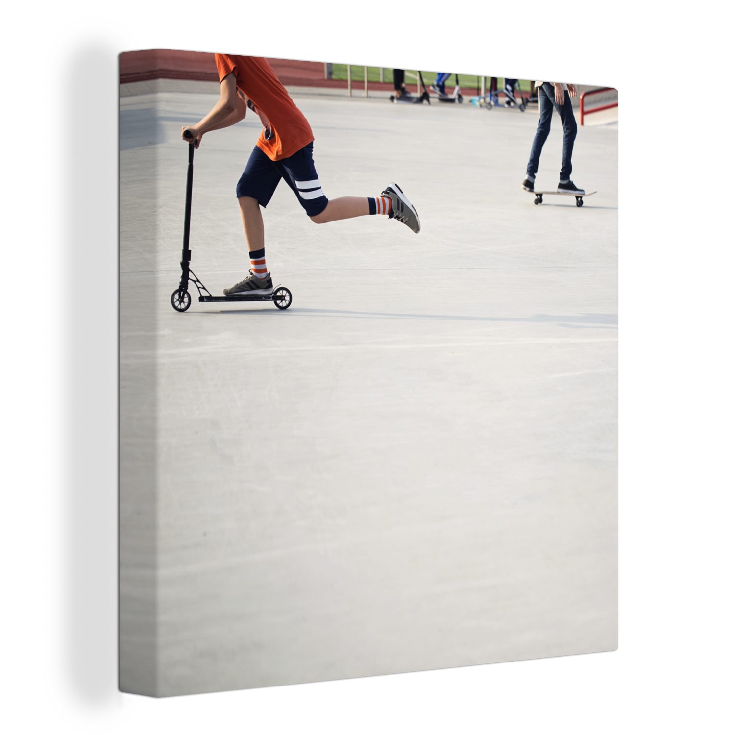 OneMillionCanvasses® Leinwandbild Teenager in einem Skatepark, (1 St), Leinwand Bilder für Wohnzimmer Schlafzimmer