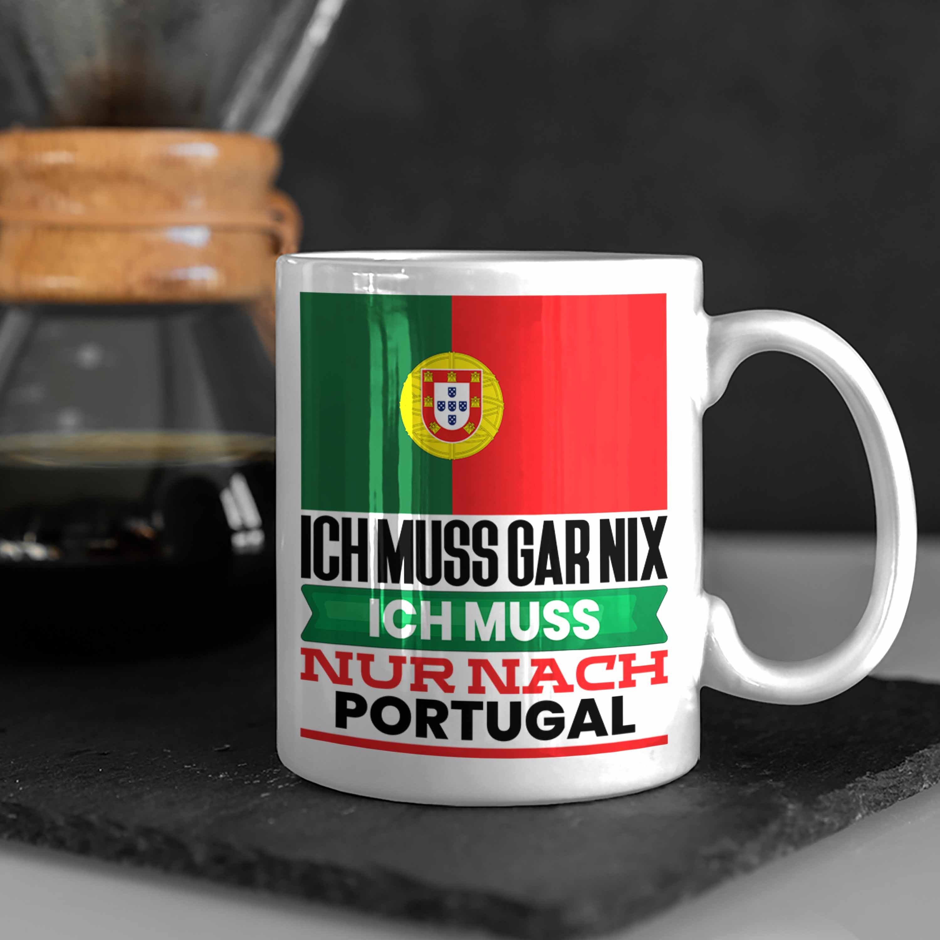 Geschenkidee Geschenk Portugiesen Tasse Weiss Trendation Tasse Portugal Geburtstag für Urlaub