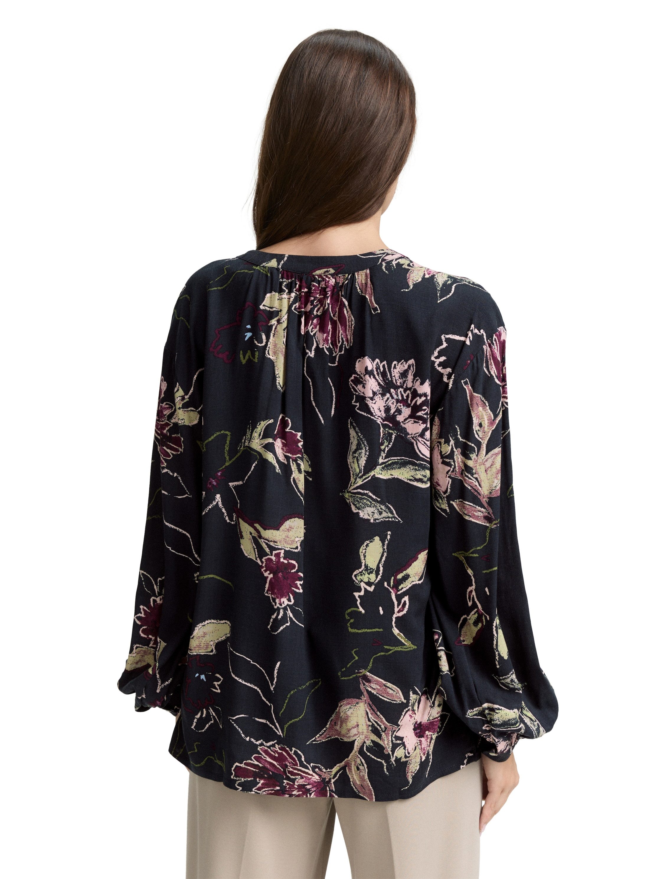 TOM TAILOR Langarmbluse mit All-Over Print günstig online kaufen