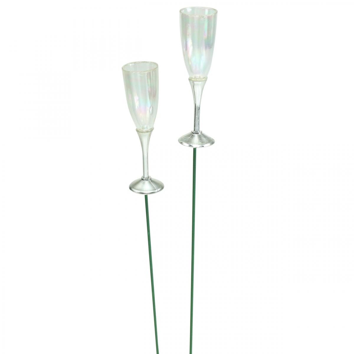 Viana Streudeko Silvester Tischdeko Mini Sektglas 7,5cm zum Stecken in