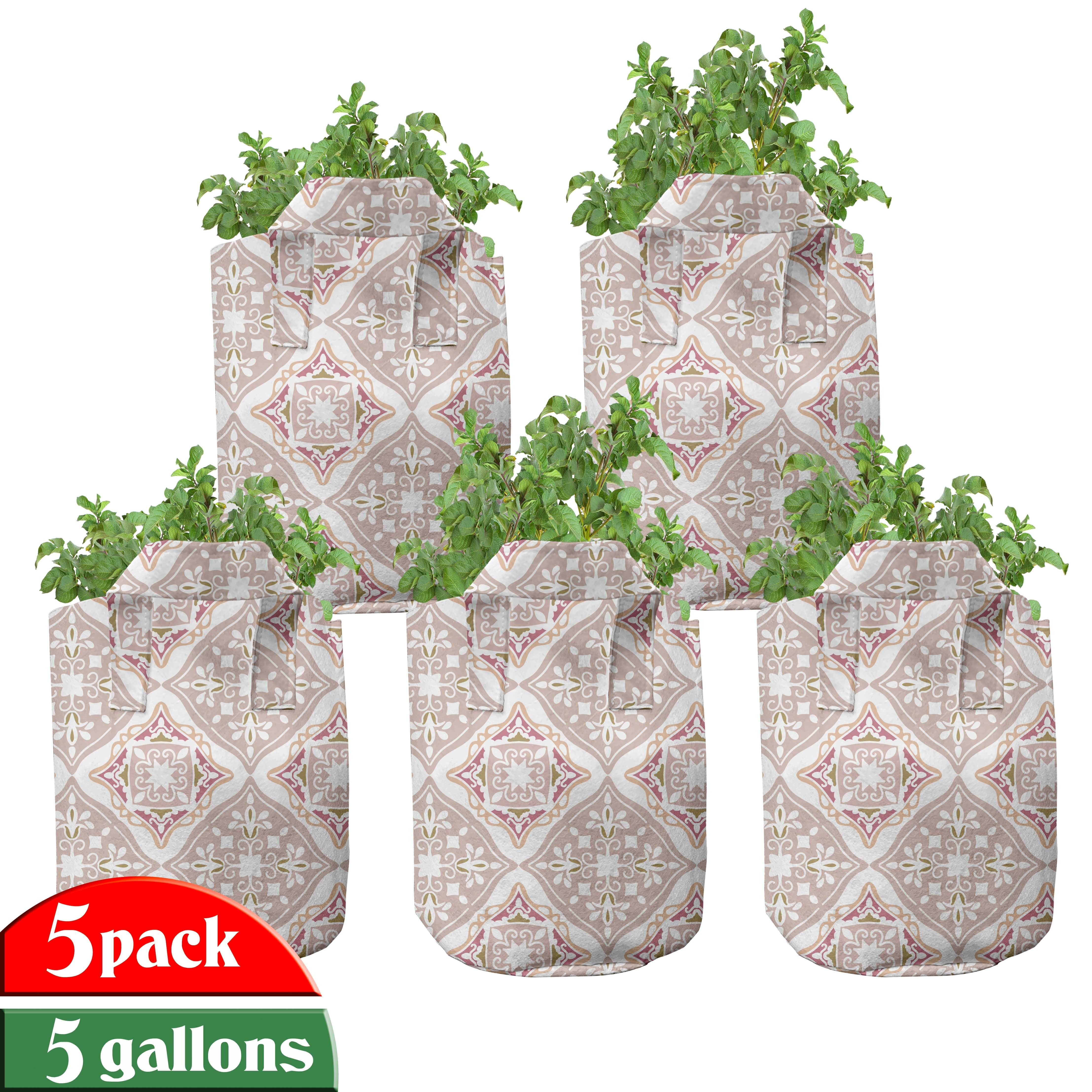 Abakuhaus Pflanzkübel hochleistungsfähig Stofftöpfe mit für Pastell geometrisch Griffen Pflanzen