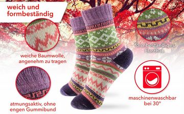 cosey Norwegersocken Bunte Socken in Norweger Design (33 – 40) (2-Paar)