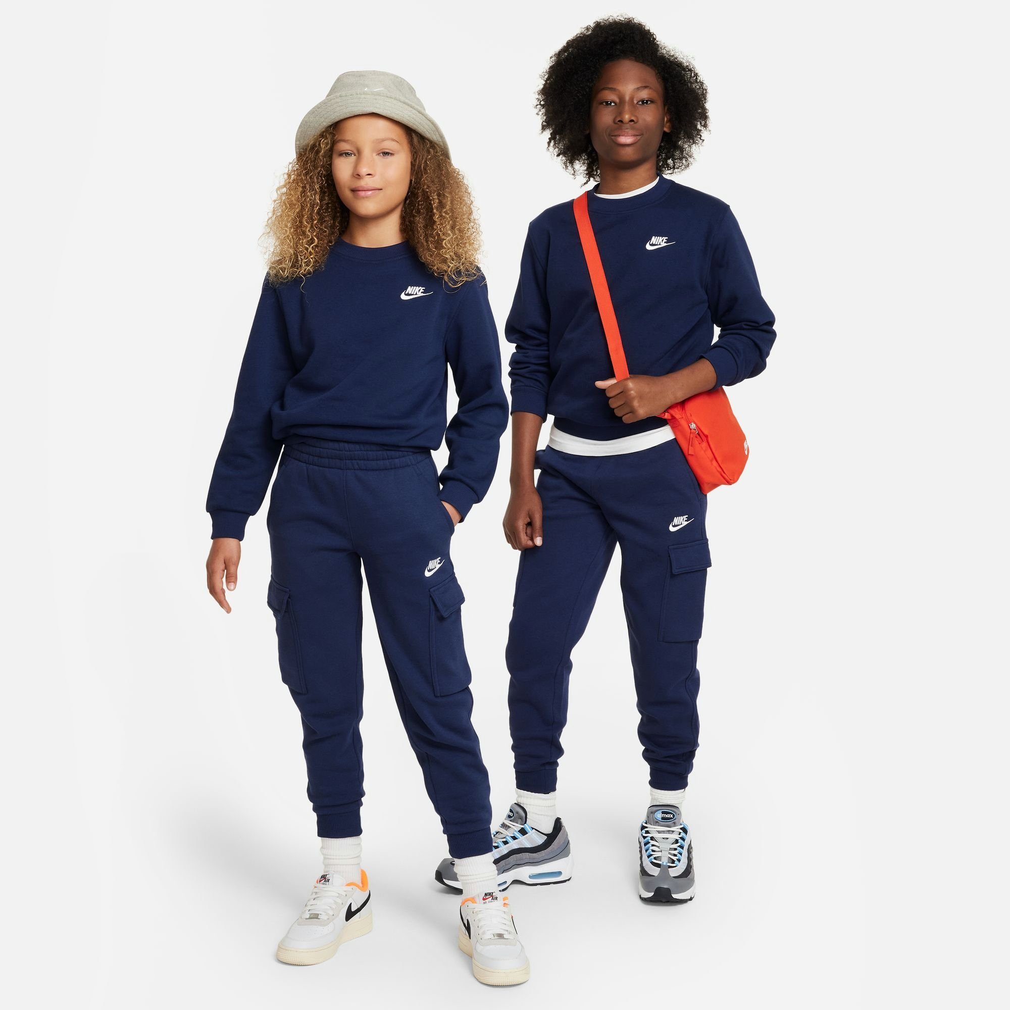 CLUB MIDNIGHT BIG Sweatshirt SWEATSHIRT Nike Sportswear NAVY/WHITE FLEECE KIDS'