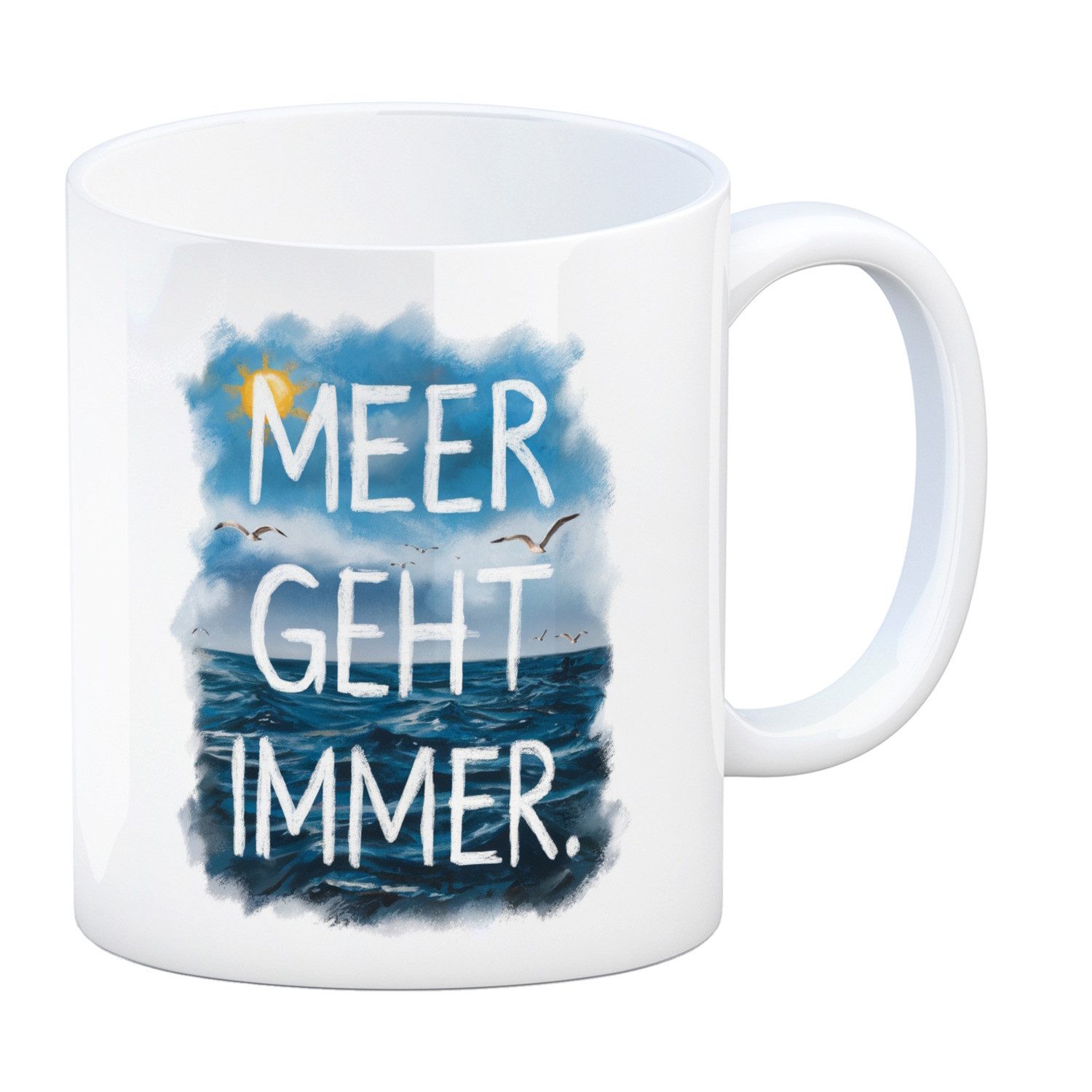 speecheese Tasse Meer geht immer Kaffeebecher Aquarell Design