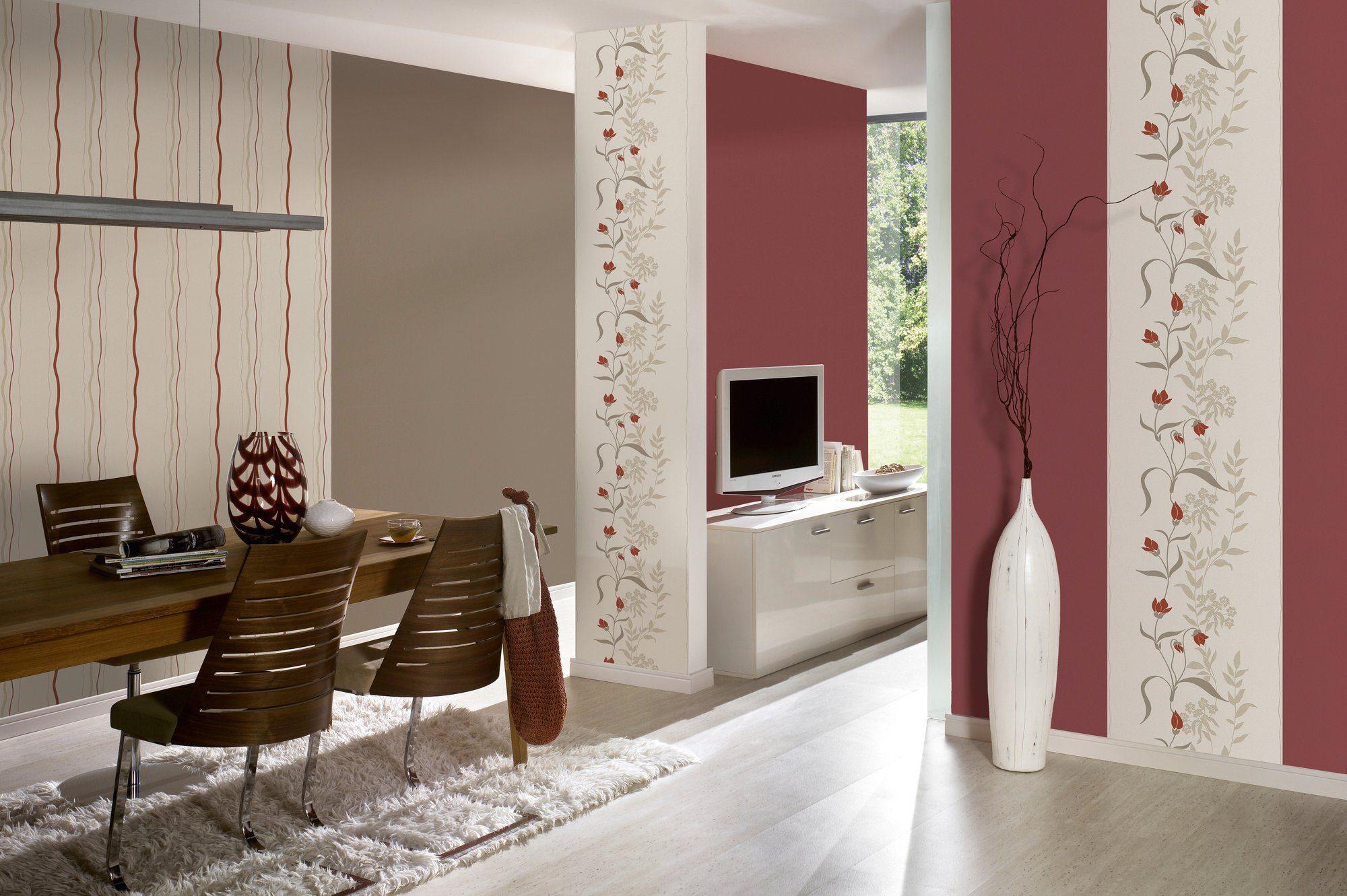 A.S. Création Vliestapete Natural Style, leicht strukturiert, geometrisch, gestreift, mehrfarbig, Tapete Streifen Tapeten Wohnzimmer Schlafzimmer Küche Design Optik