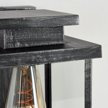 hofstein Außen-Wandleuchte »Poggio« moderne Wandlampe aus Metall/Glas in Schwarz/Silber/Klar, ohne Leuchtmittel, Wandleuchte, E27, Außenleuchte abwärts m. Lichteffekt, IP44