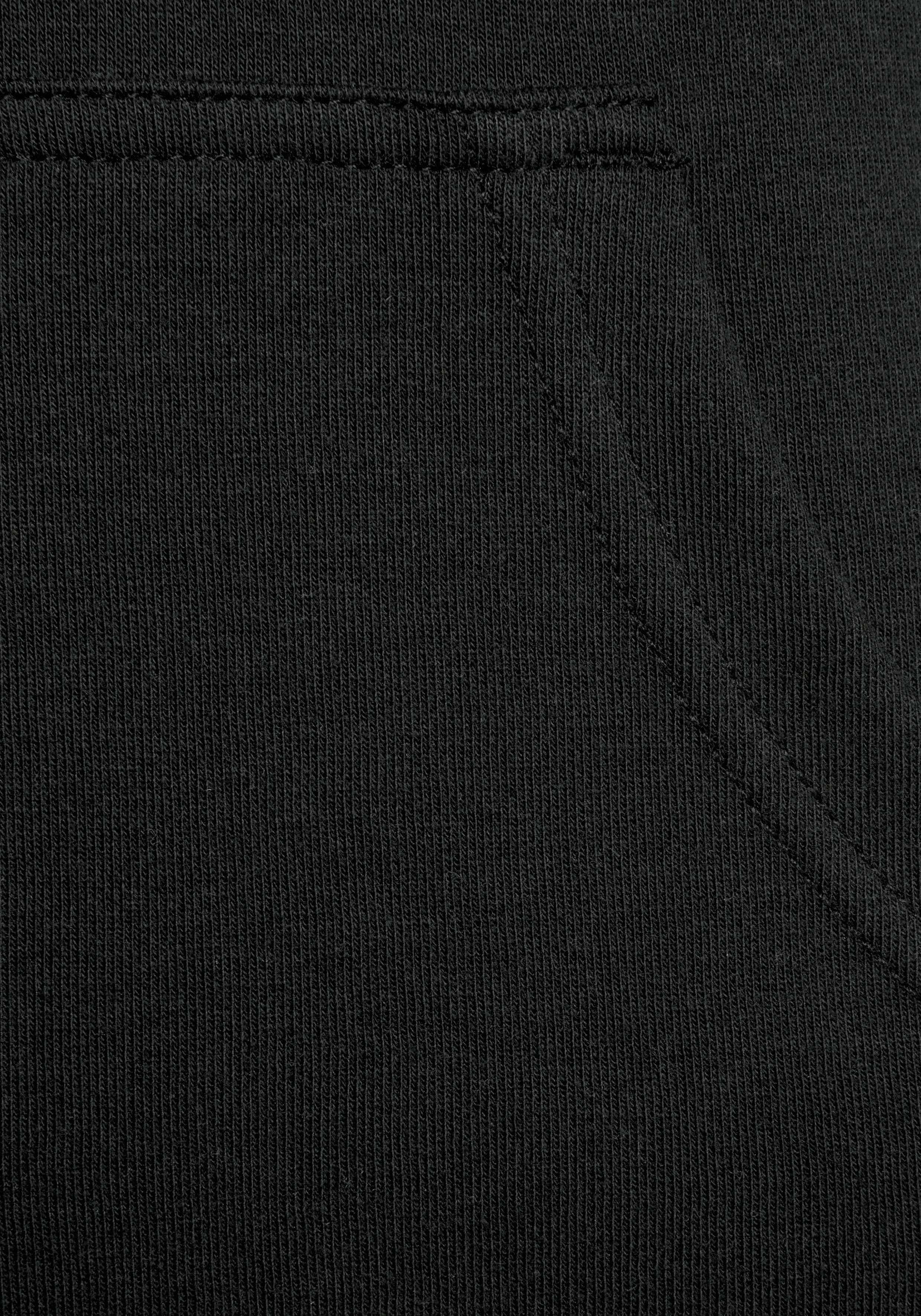 KangaROOS Kapuzensweatshirt Mit Stickerei und Hoodie Loungeanzug, schwarz Blumendruck
