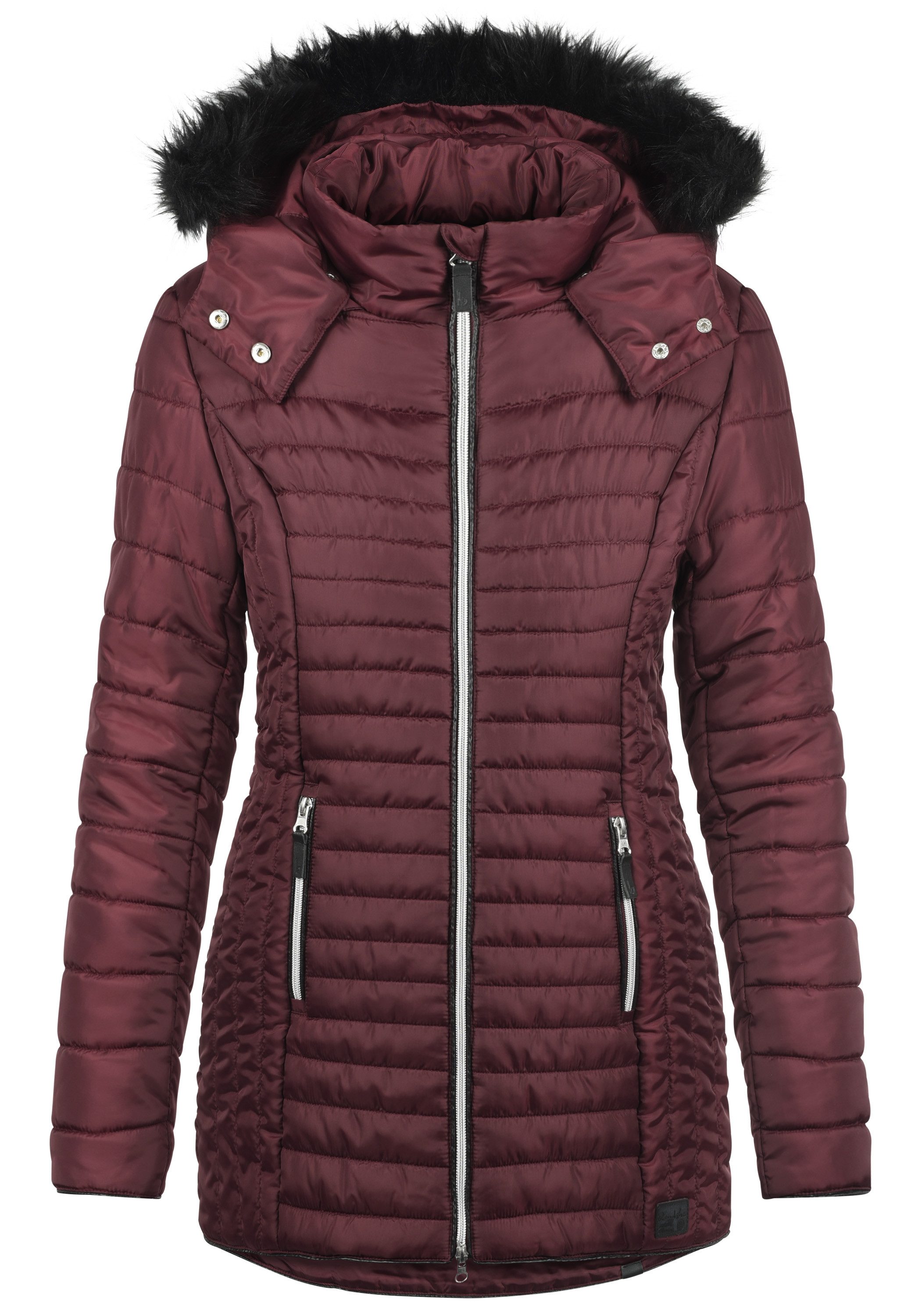 Blend she Steppmantel Sabia Mantel mit abnehmbarer Kapuze und Kunstfellkragen
