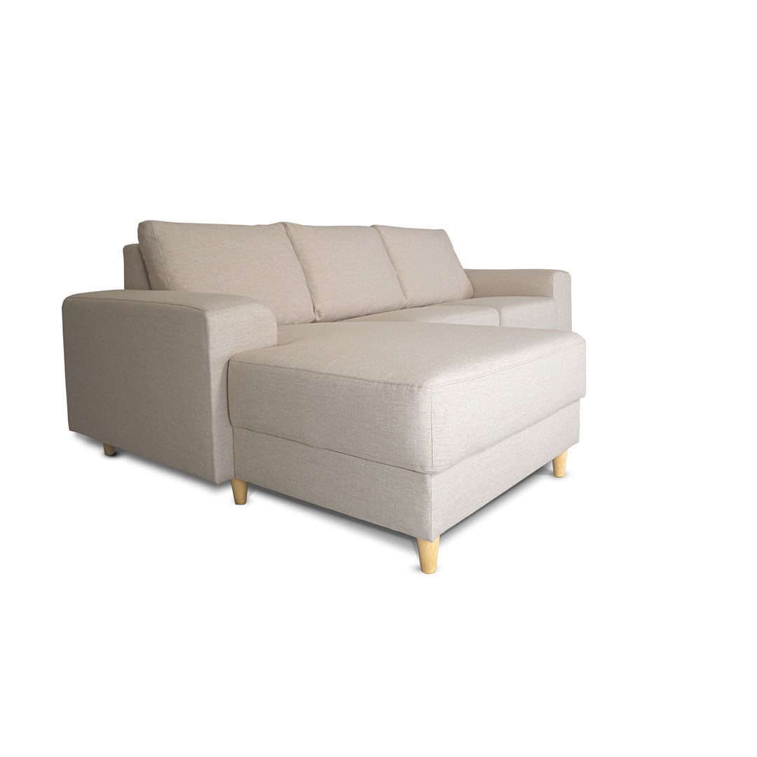 ebuy24 Sofa Nordic Sofa mit Chaiselong links gewendet hell bei