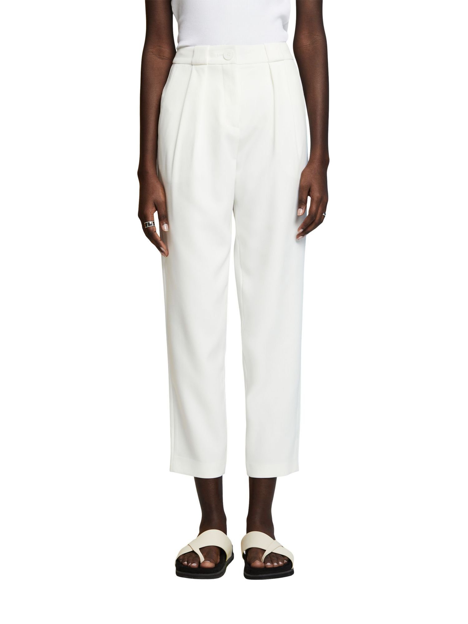 Collection den Twillhose Frühling WHITE Verkürzte Esprit Stoffhose für