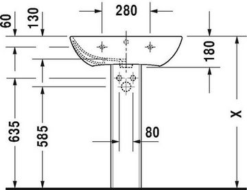 Duravit Einbauwaschbecken DU Waschtisch ME by Starck 650mm Weiß Se