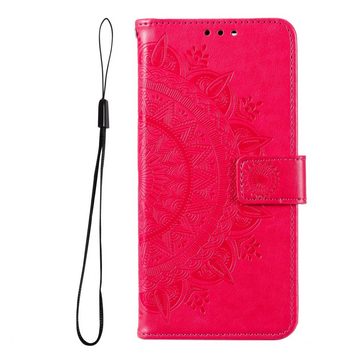 CoverKingz Handyhülle Hülle für Samsung Galaxy M52 5G Handyhülle Flip Case Cover Etui 16,95 cm (6,7 Zoll), Klapphülle Schutzhülle mit Kartenfach Schutztasche Motiv Mandala