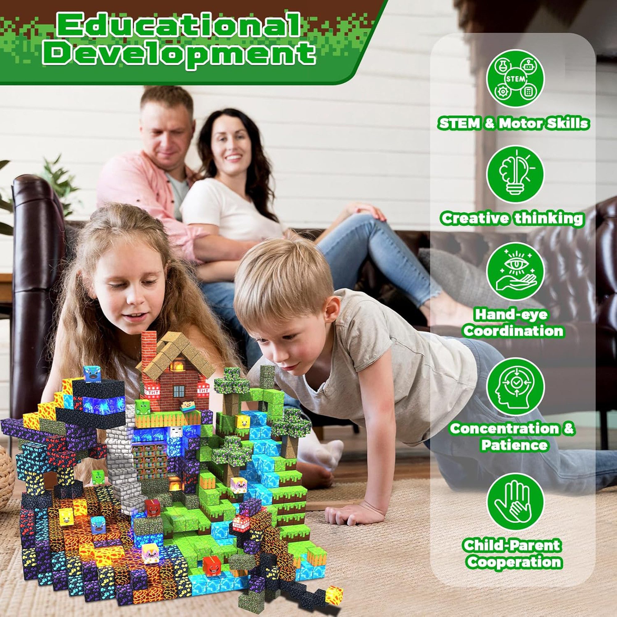 ibettertec Magnetische Bausteine, Magnetische Bauwelt, Magnetspielzeug Magnetspielbausteine, (Spar-Set, 1 St., 150-teiliges Magnetbaustein Reiseset, beliebig erweiterbar), kindersichere abgerundete Ecken, fördert Kreativität & MINT-Fähigkeiten