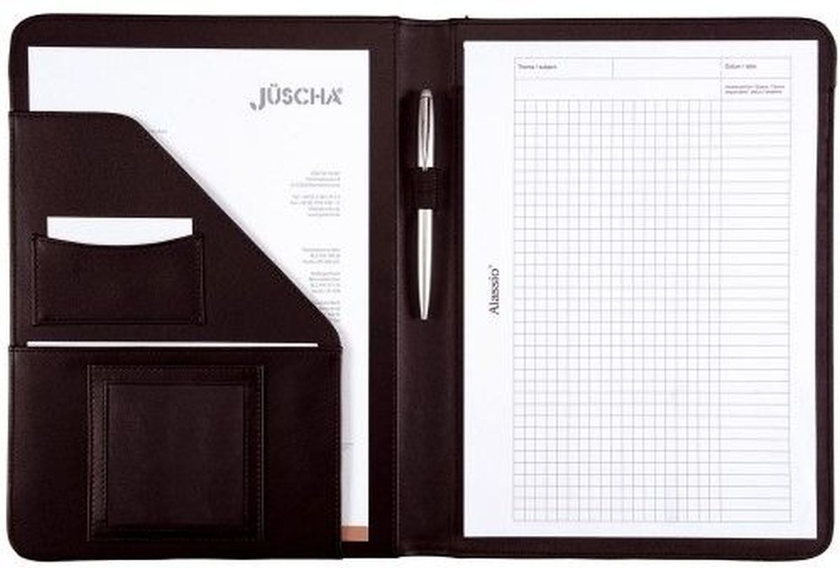 Schreibmappe Schreibmappe Mares A4 FineTouch Lederimitat schwarz