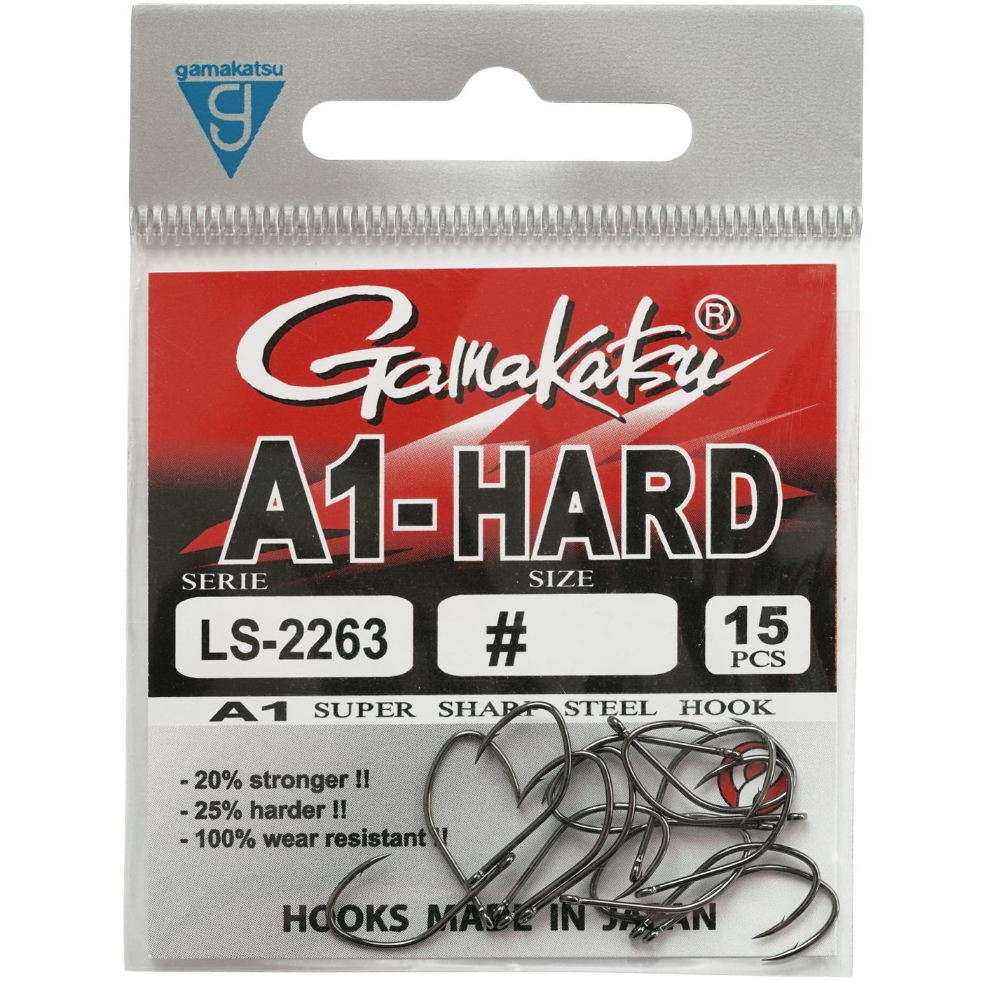 Stipphaken Gamakatsu A1 LS-2263 Eyed Hooks Black - 15 Angelhaken