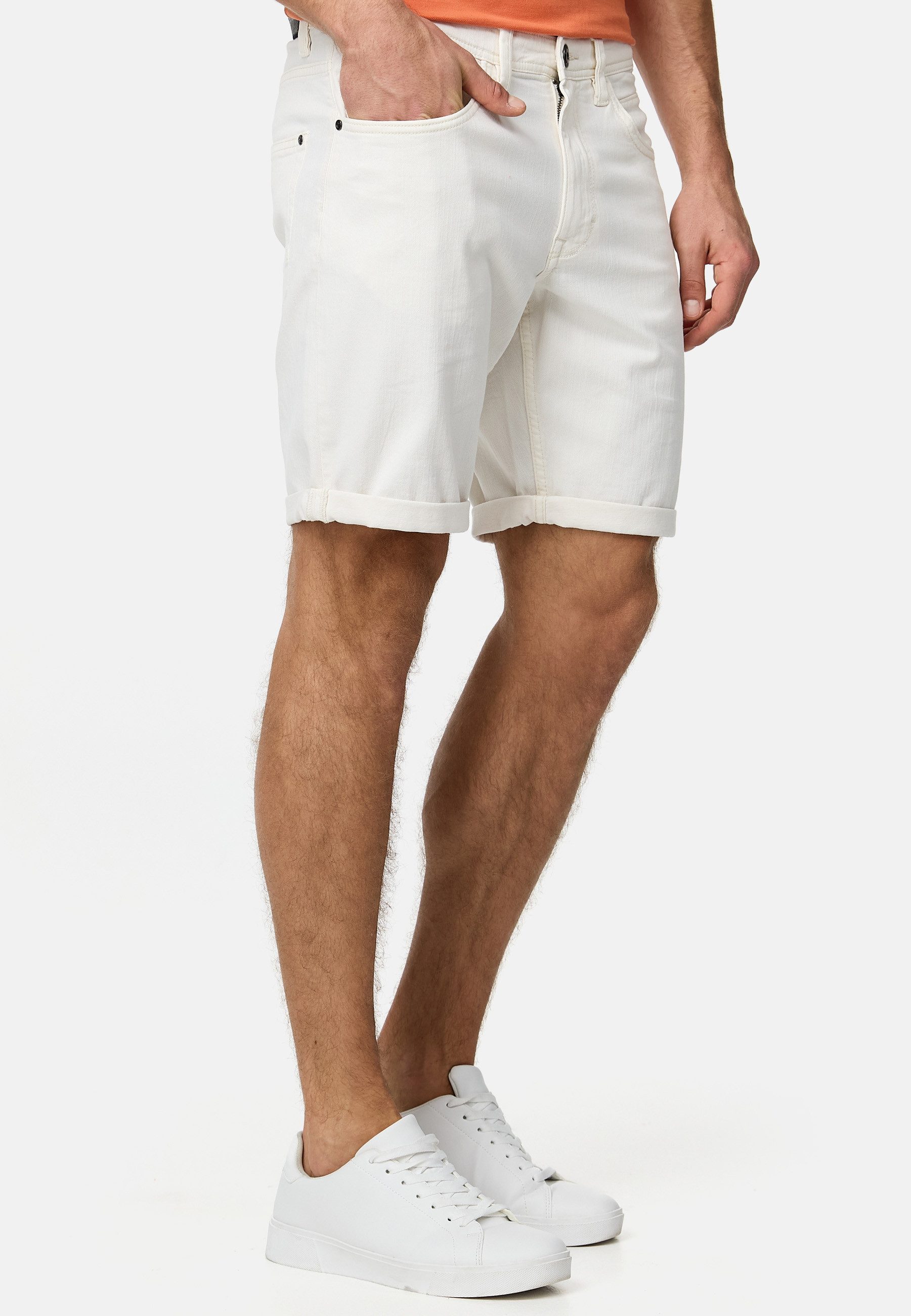 Indicode Jeansshorts Herren Page Jeans Shorts Herrenshorts 5-Pocket-Shorts aus Stretch Denim