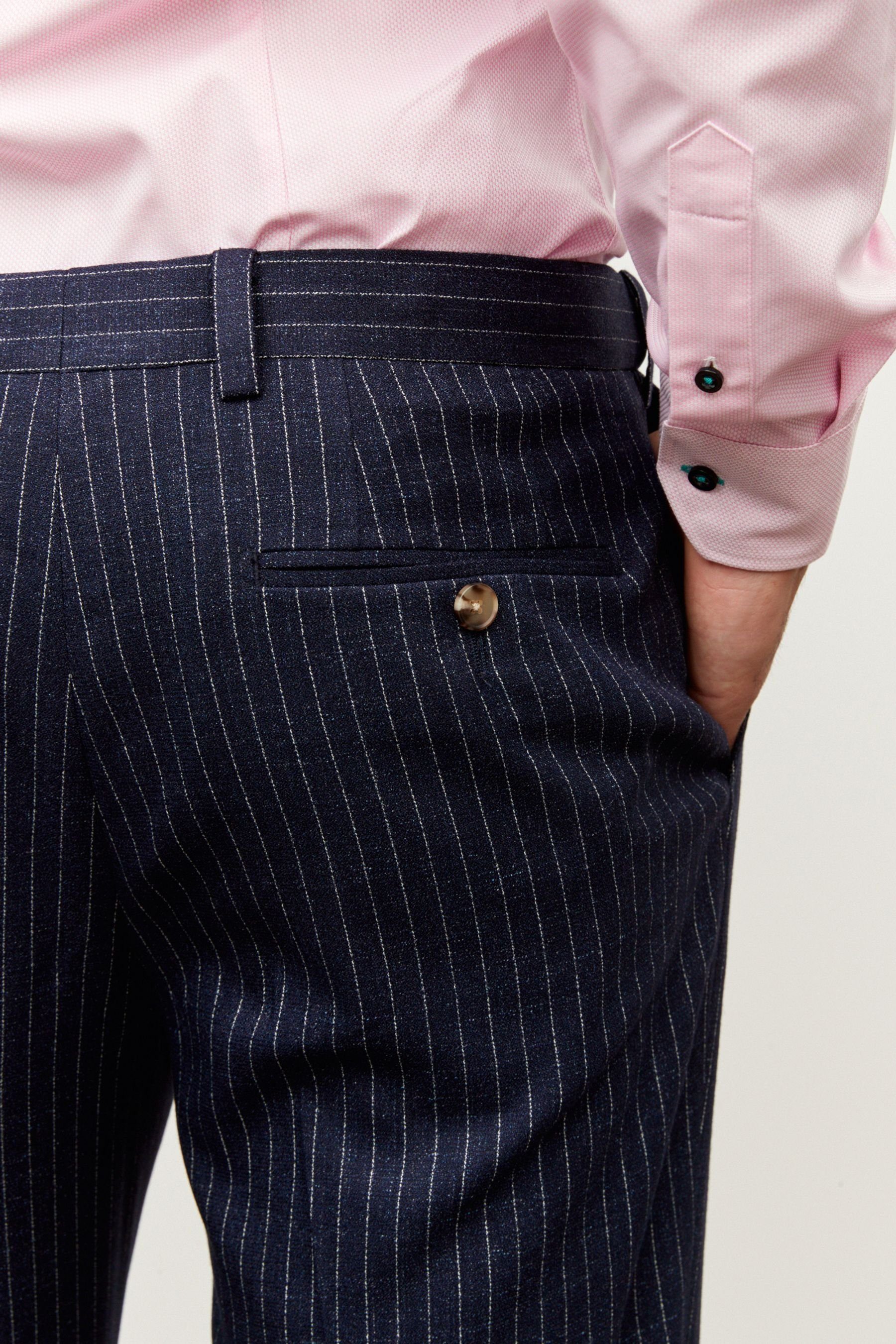 Next Anzughose Hose Anzug: (1-tlg) Slim-Fit Gestreifter