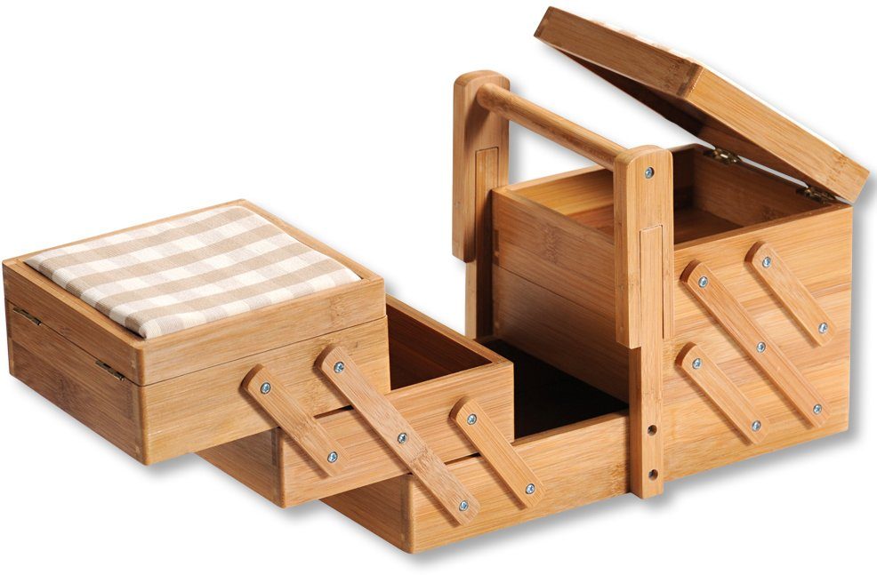 KESPER® Nähkästchen mit 6 Fächern und 2 Nadelkissen (1 St), FSC®-zertifizierter Bambus – Bild 2 von 5