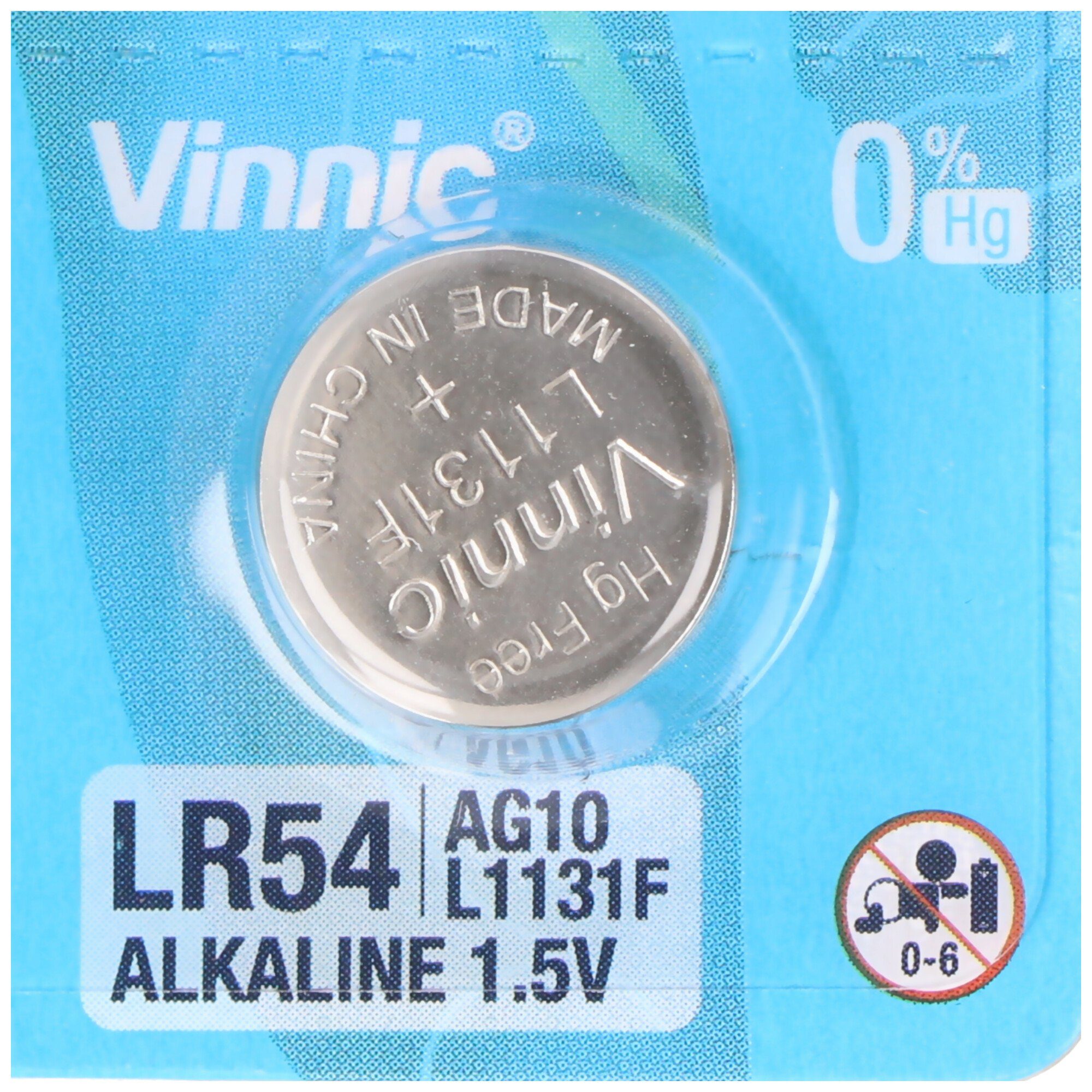 VINNIC 10 Stück 189, Knopfzelle Knopfzelle RW89 AG10, L1131F, LR54, LR1130