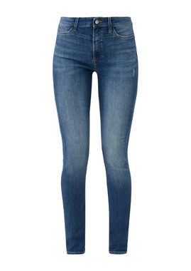 s.Oliver 5-Pocket-Jeans Jeans Izabell / Skinny Fit / High Rise / Skinny Leg Waschung, Leder-Patch, Destroyes