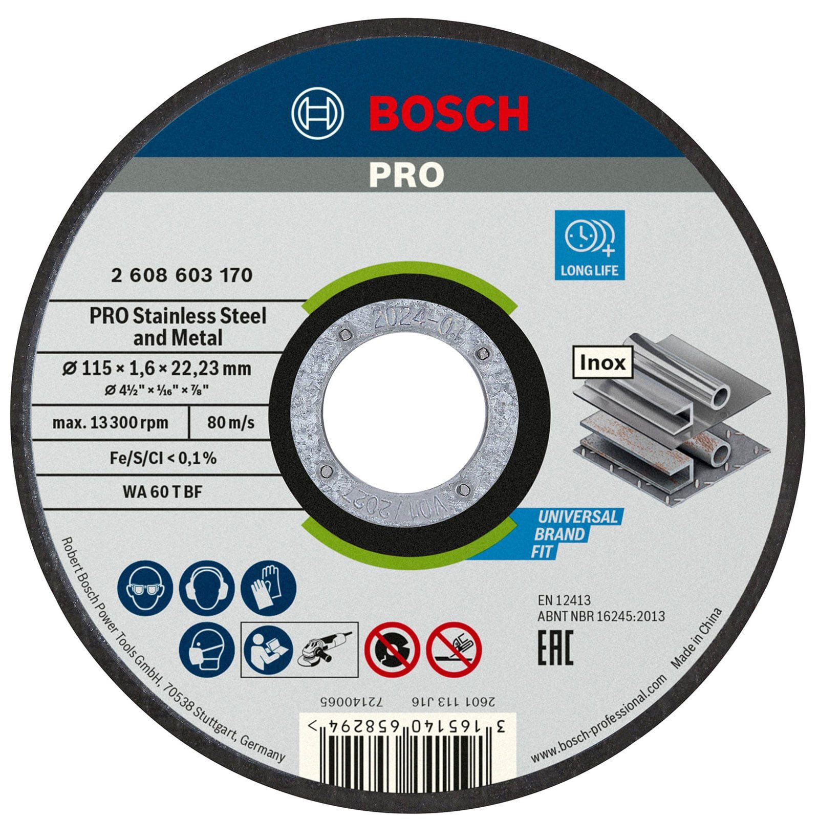 BOSCH Trennscheibe Bosch PRO Stainless Steel and Metal Trennscheibe 115 x 1,6 x 22,23 mm