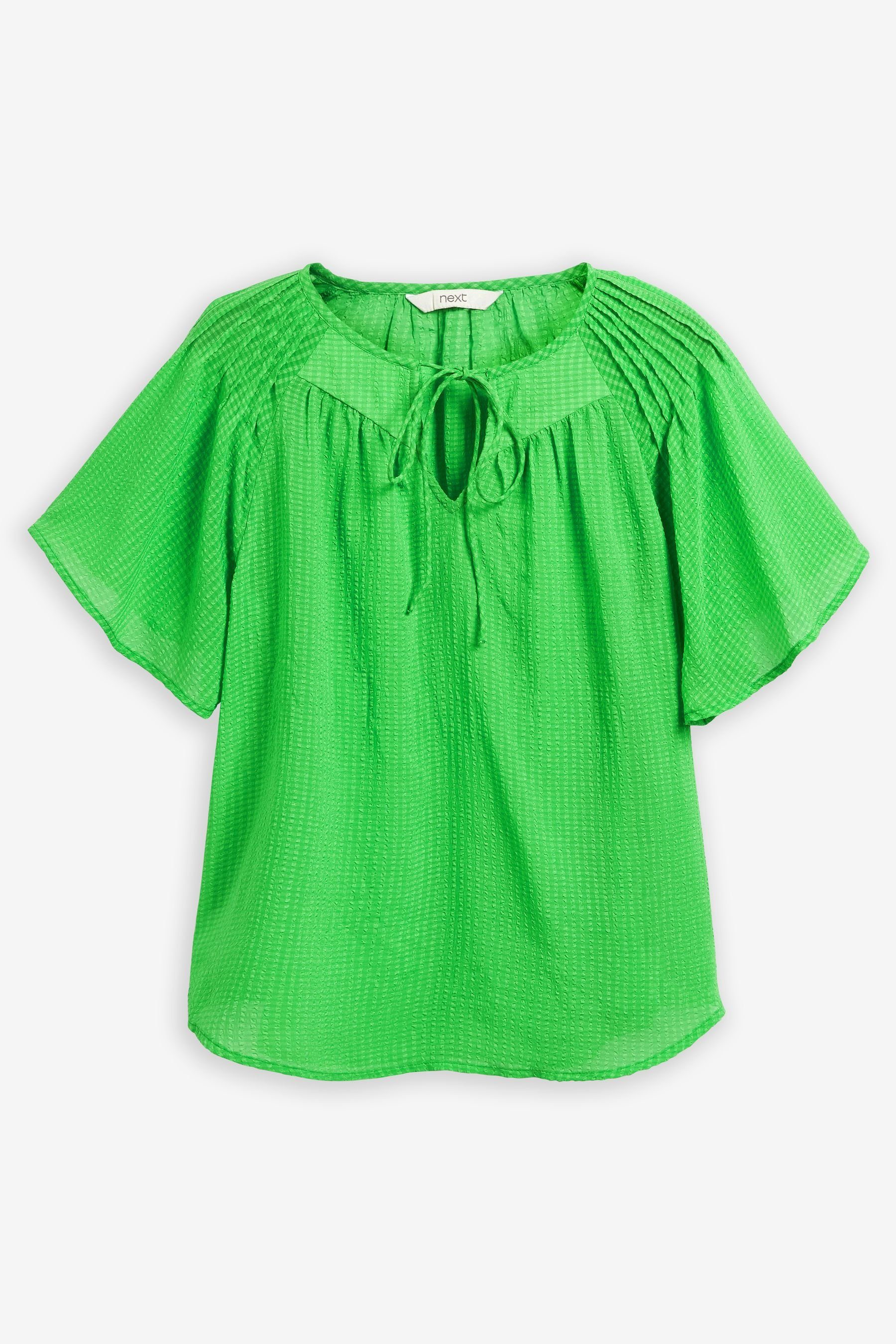 Next Blusenshirt Bluse mit Flatterärmeln (1-tlg) Bright Green