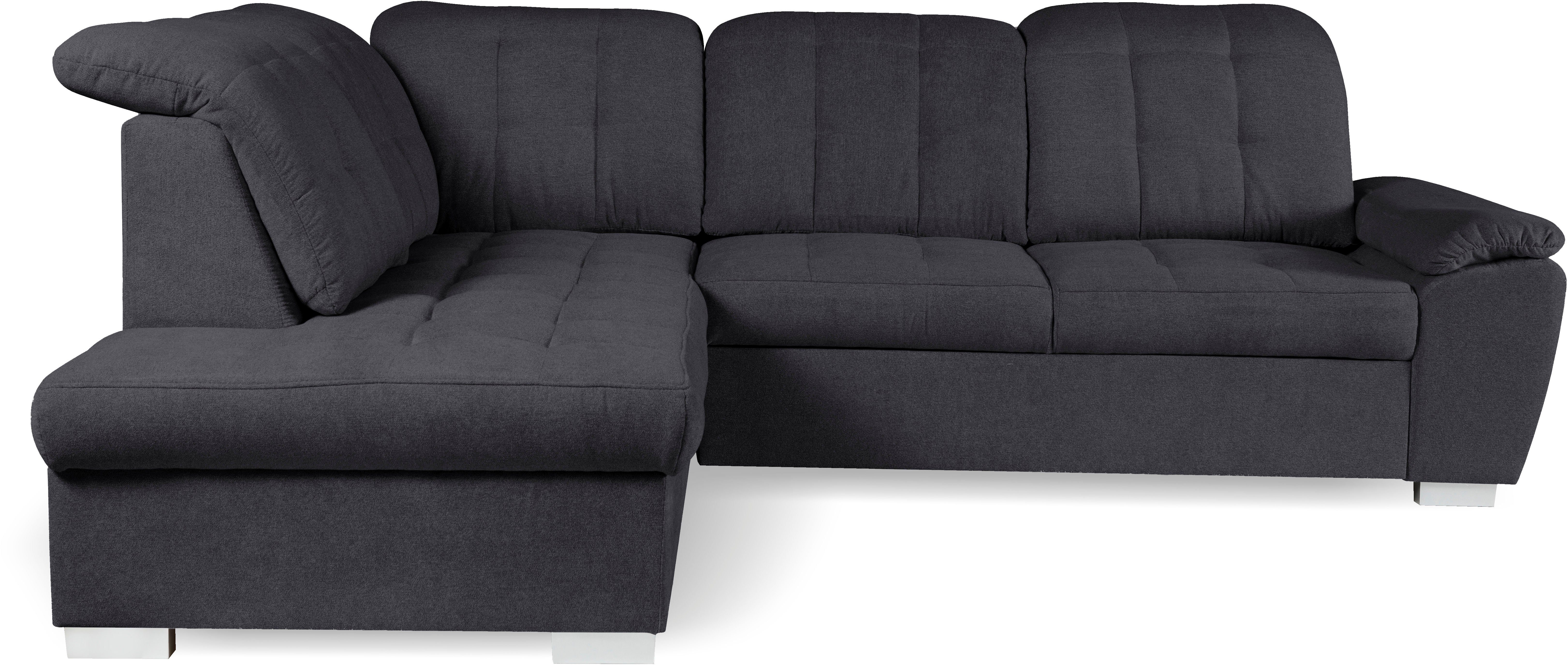 WERK2 Ecksofa Brindisi, Multifunktion, bequem & komfortabel, Breite 263cm, L-Form, mit verstellbaren Kopfteilen, Bettfunktion & Bettkasten