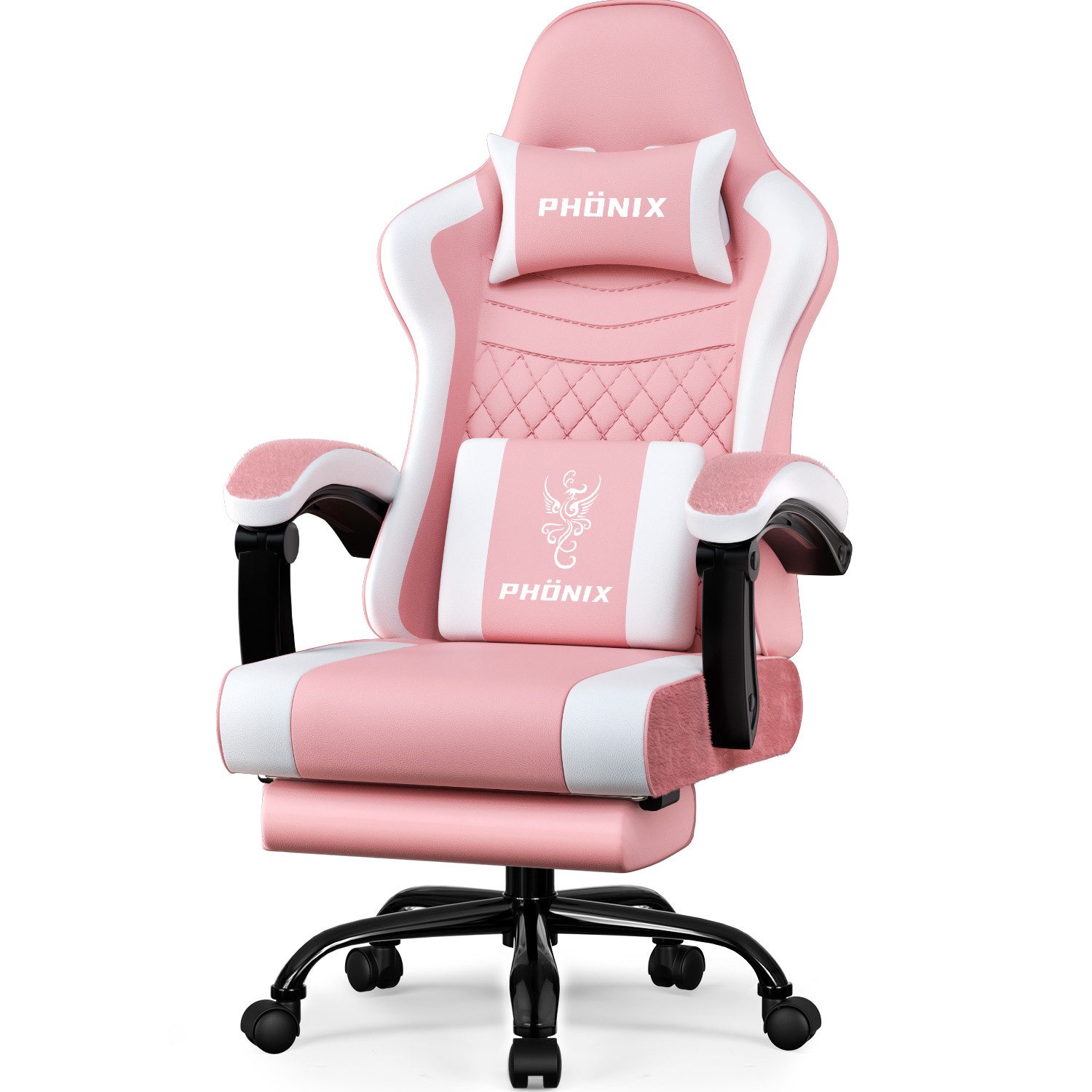 Adormii Gaming-Stuhl Gaming Stuhl ergonomisch Gaming Chair Bürostuhl verstellbare (Gaming Stuhl mit verstellbaren Lendenkissen, Armlehne und Kopfstütze, Gamer Stuhl Bequeme Sitzkissen), gepolsterter Gaming-Stuhl, bis 150 kg Belastbarkeit