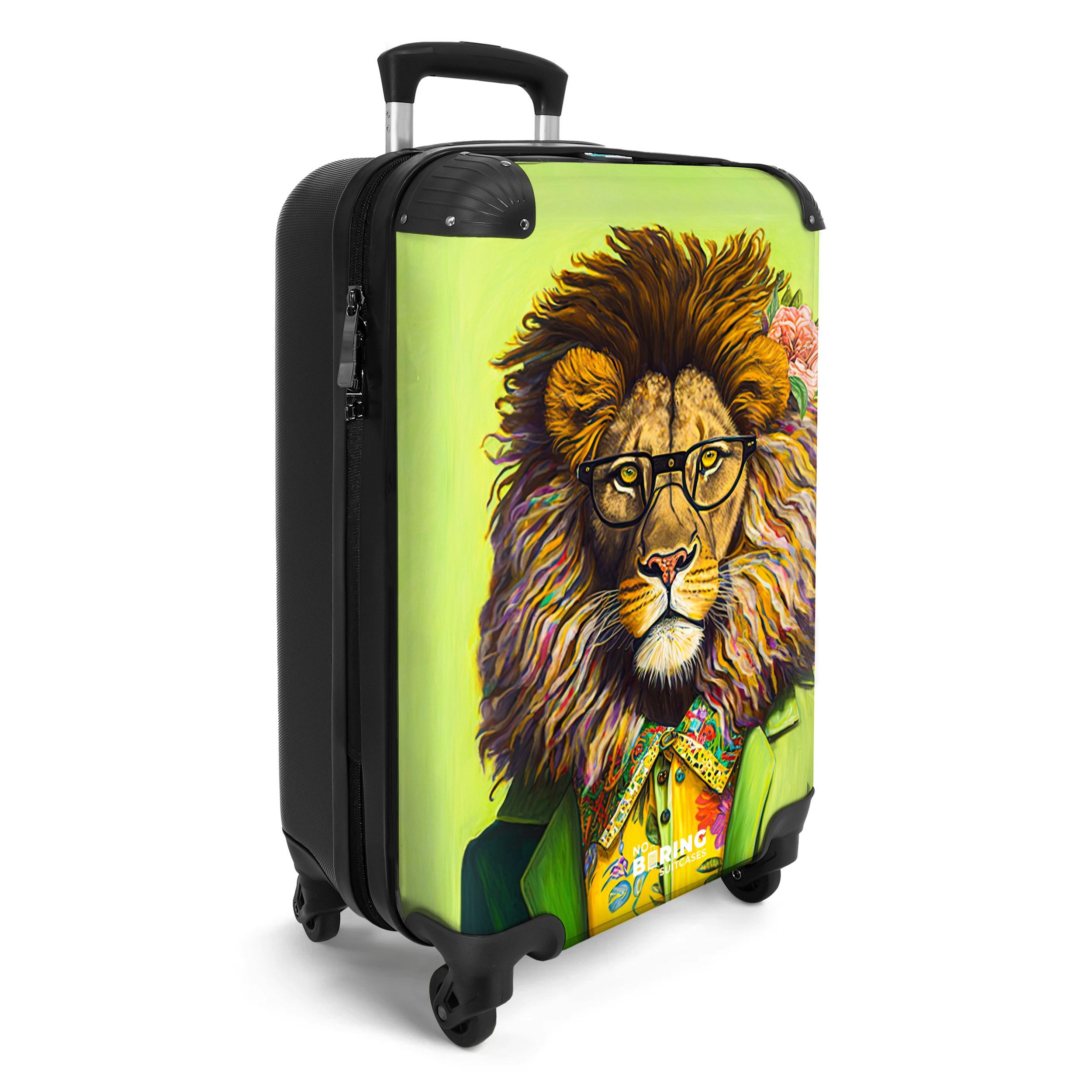 NoBoringSuitcases.com© Hartschalen-Trolley Löwe - Mensch - günstig online kaufen