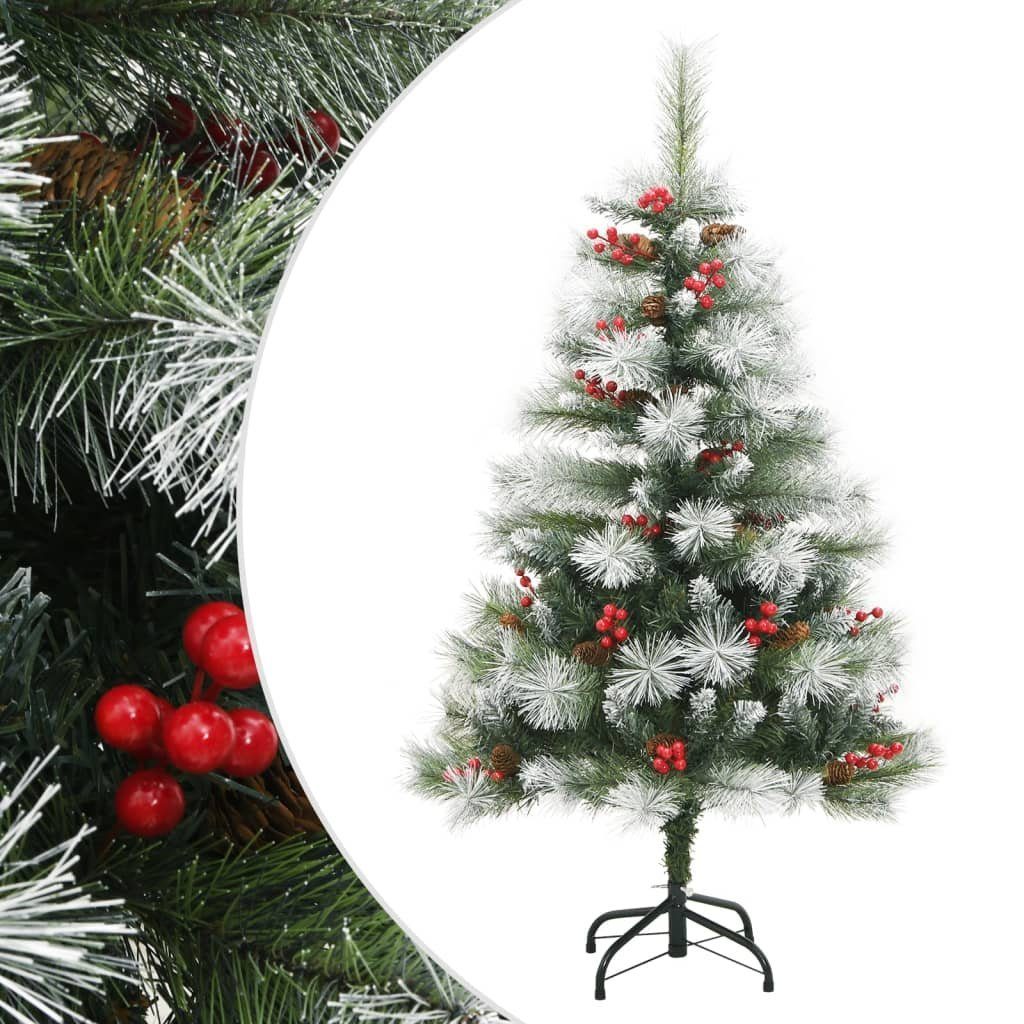 vidaXL Künstlicher Weihnachtsbaum Künstlicher Weihnachtsbaum Klappbar mit Zapfen & Beeren 120 cm