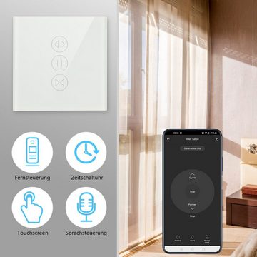 oyajia Lichtschalter 2 Stück Universal Smart WiFi Switch Touchschalter, Home Wandschalter, Smart Schalter funktioniert mit Alexa, Google Home, 600W, Glas Panel
