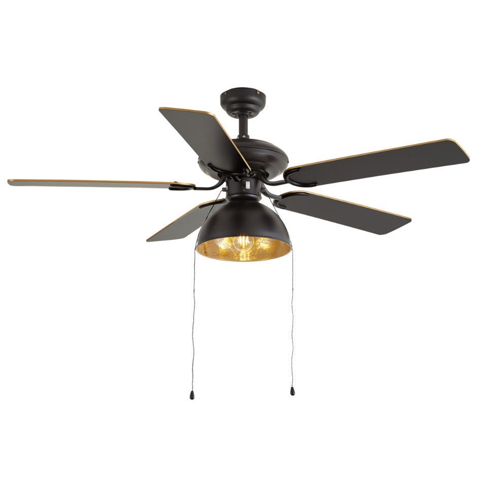 Qazqa Deckenventilator Magna licht88, QAZQA Decken­ventilator, e27, Schwarz, Stahl, Industrie