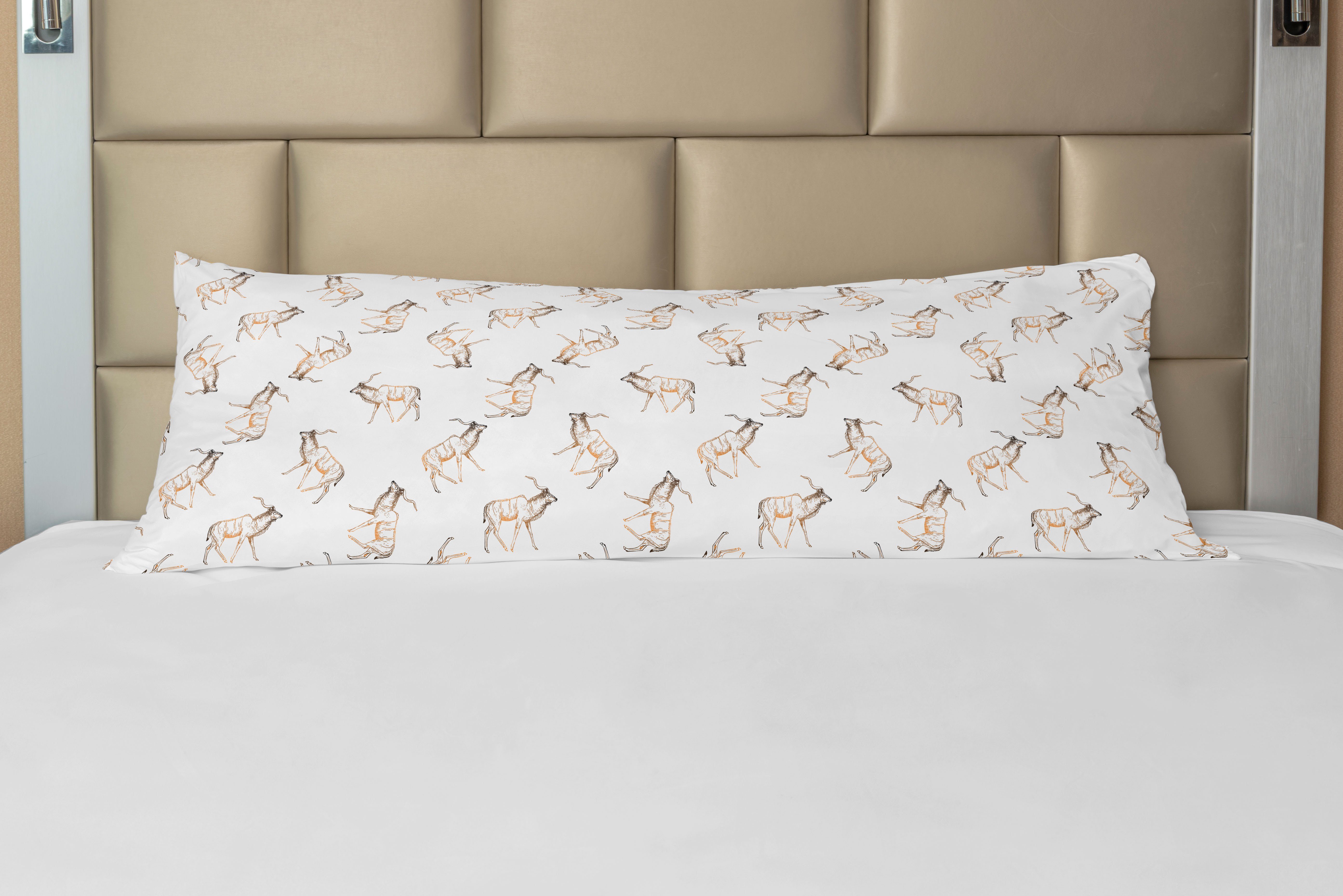 Deko-Akzent Tierkunst Seitenschläferkissenbezug Detaillierte Kissenbezug, Abakuhaus, Langer Skizze Antilope
