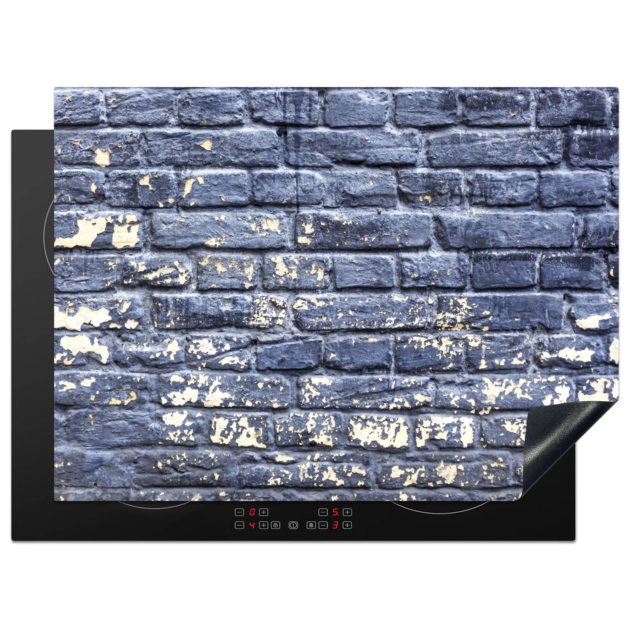 MuchoWow Herdblende-/Abdeckplatte Farbe - Induktionsschutz - Backstein - Wände, Vinyl, (1 tlg), 70x52 cm, Mobile Arbeitsfläche nutzbar, Ceranfeldabdeckung