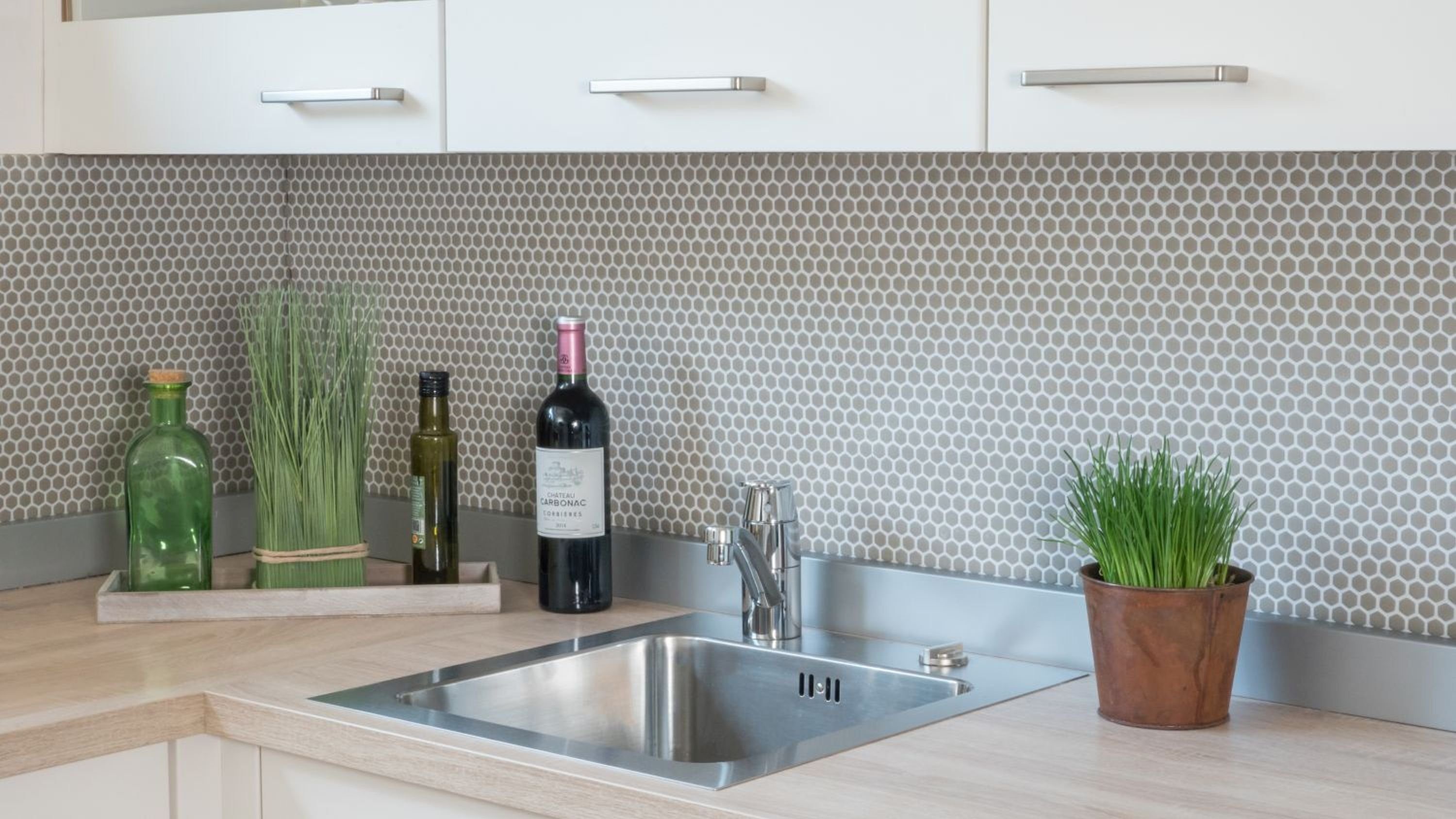 Mosani Mosaikfliesen Glasmosaik Wandbelag Fliesenspiegel Recycling Hexagon