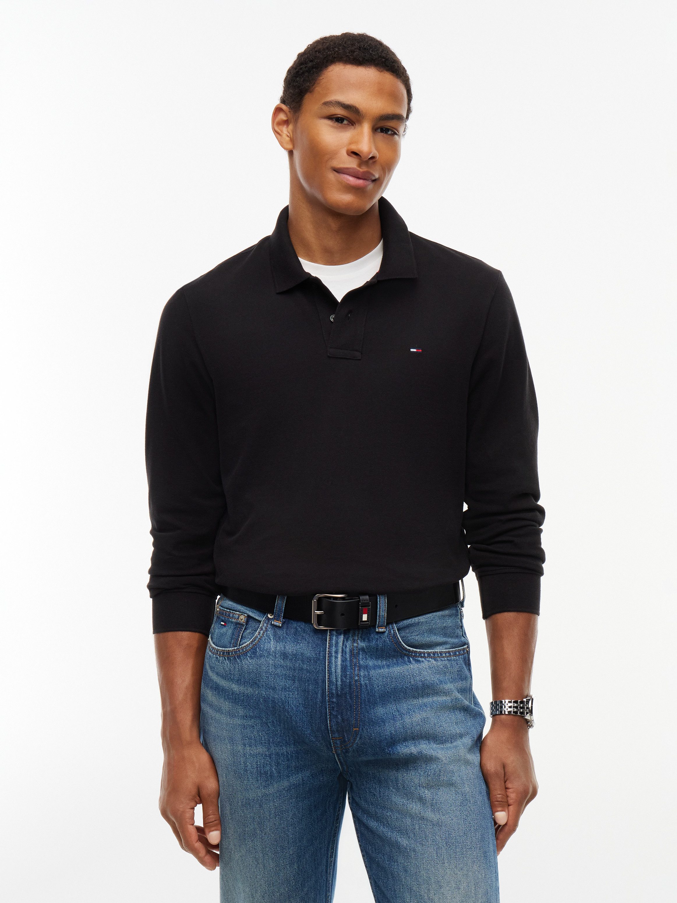 Tommy Jeans Langarm-Poloshirt REGULAR POLO Regular fit mit Polokragen