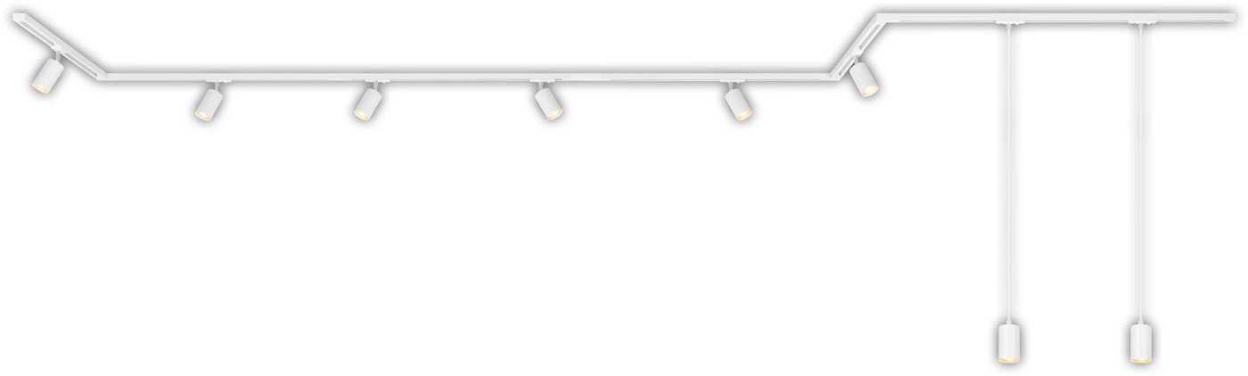 Briloner Leuchten Schienensystem-Sets RAIL, ohne Leuchtmittel, Schienensystem Rail 5,25 m Weiß max. 9W Decke Wohnzimmer Büro Küche