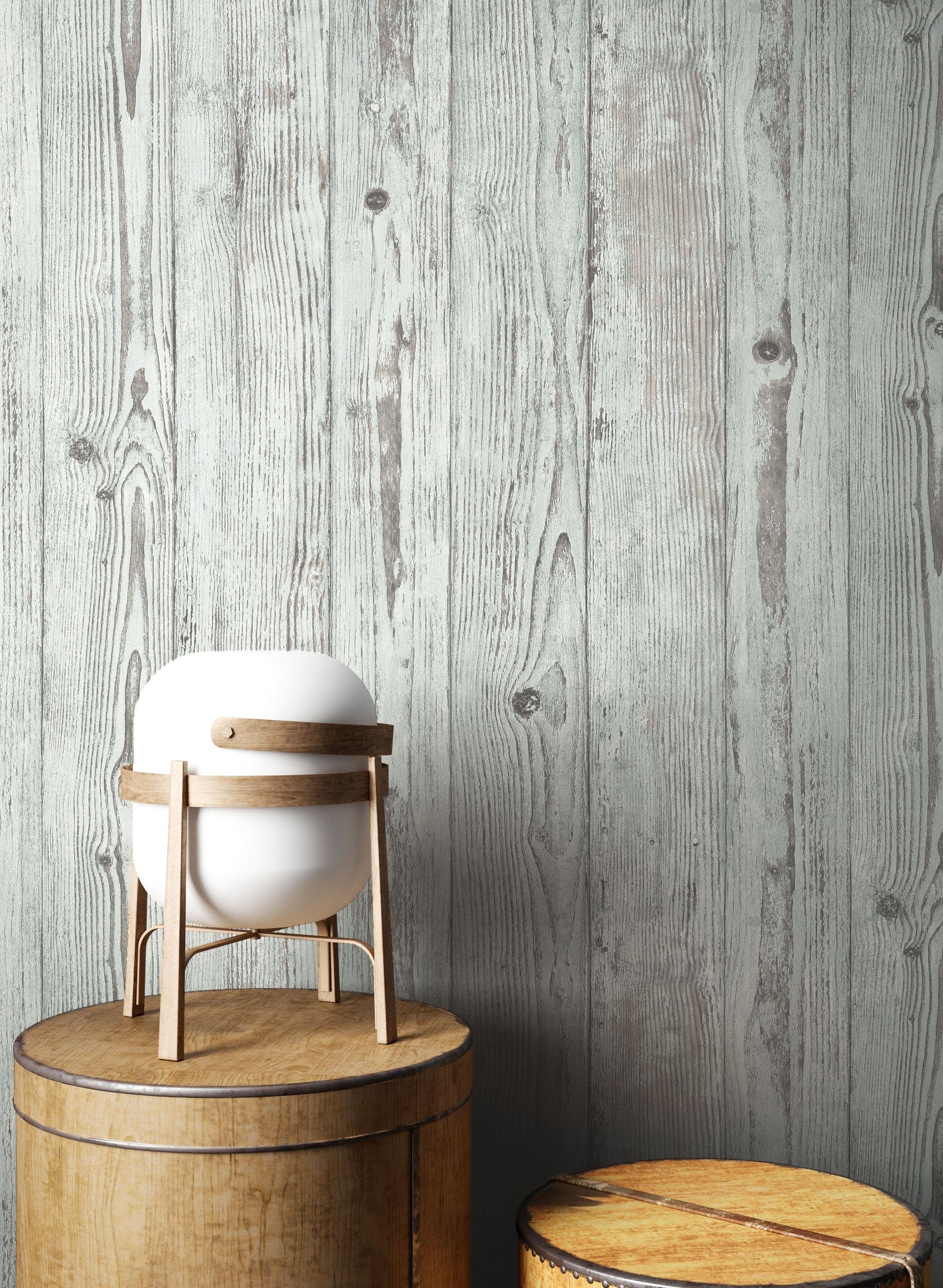 Newroom Vliestapete, Blau Tapete Modern Holz günstig online kaufen