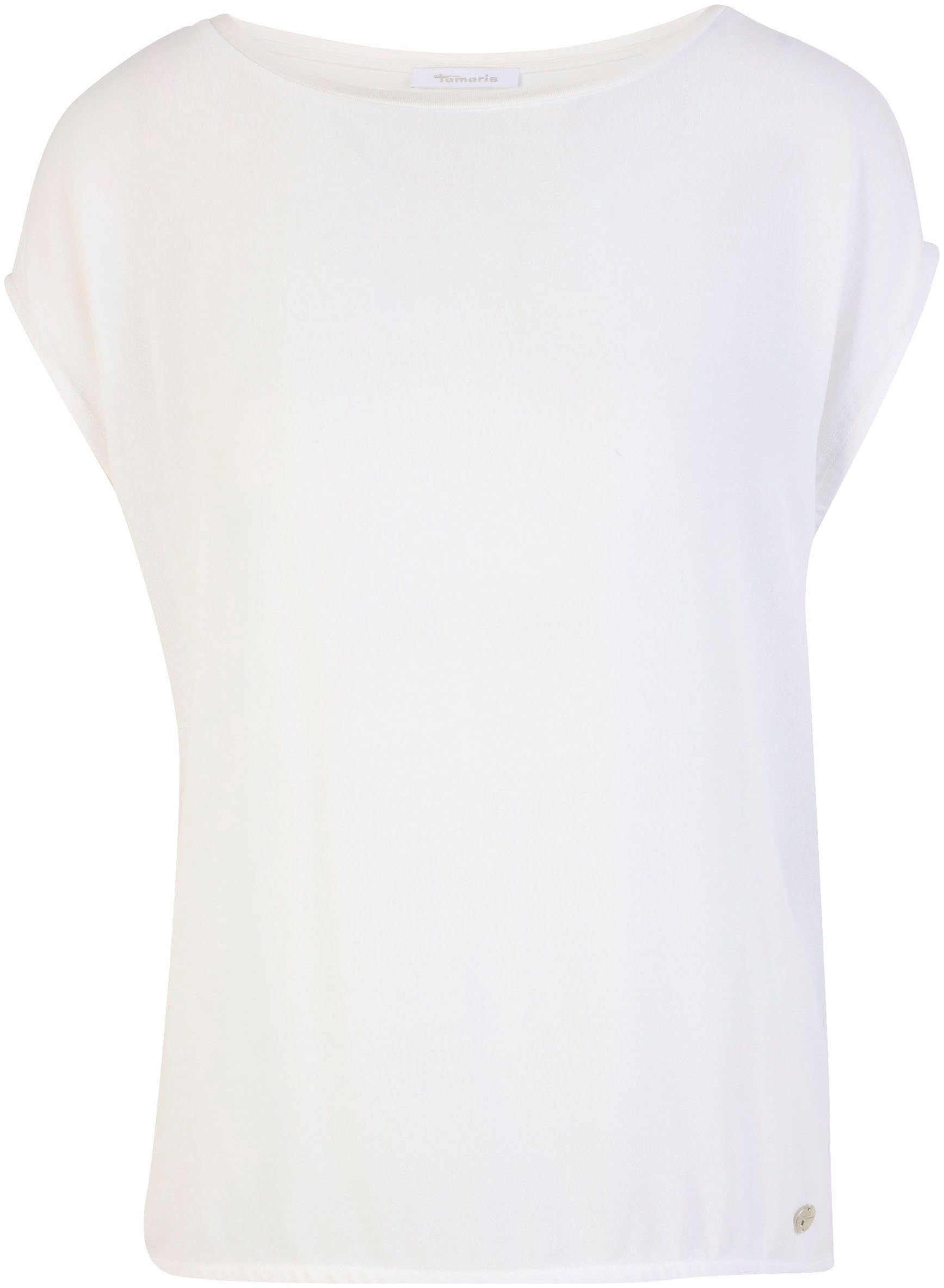 white - KOLLEKTION NEUE bright Rundhalsausschnitt Tamaris mit Blusenshirt