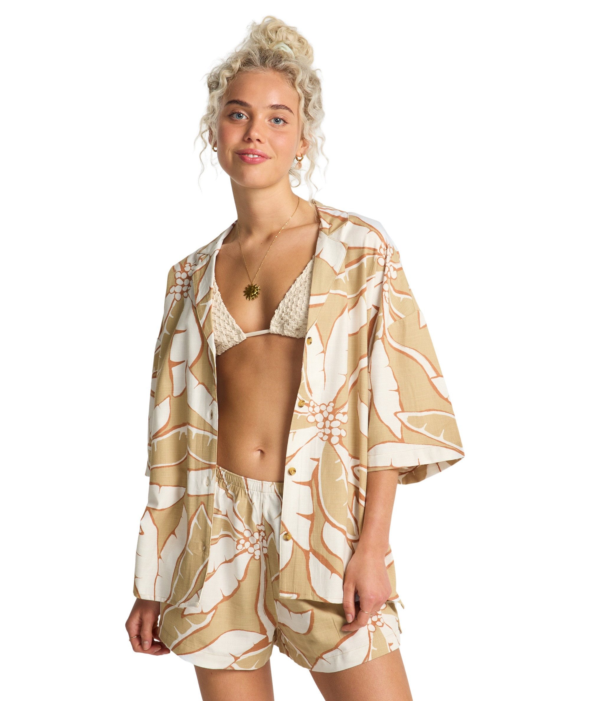 Billabong Hawaiihemd Langarm-Ausführung, aus Polyester und Elasthan