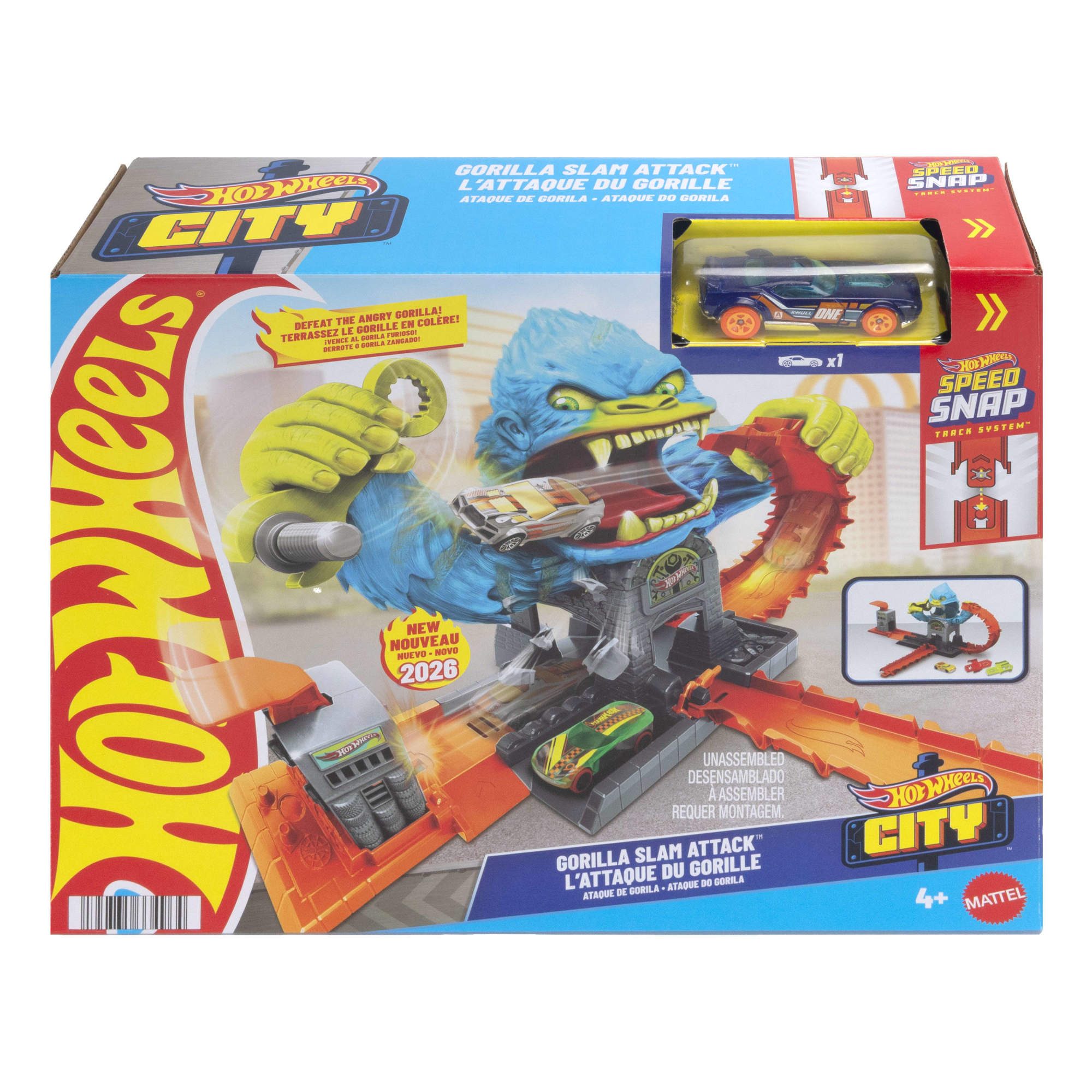 Hot Wheels Autorennbahn Hot Wheels City Gigantischer Gorilla Angriff