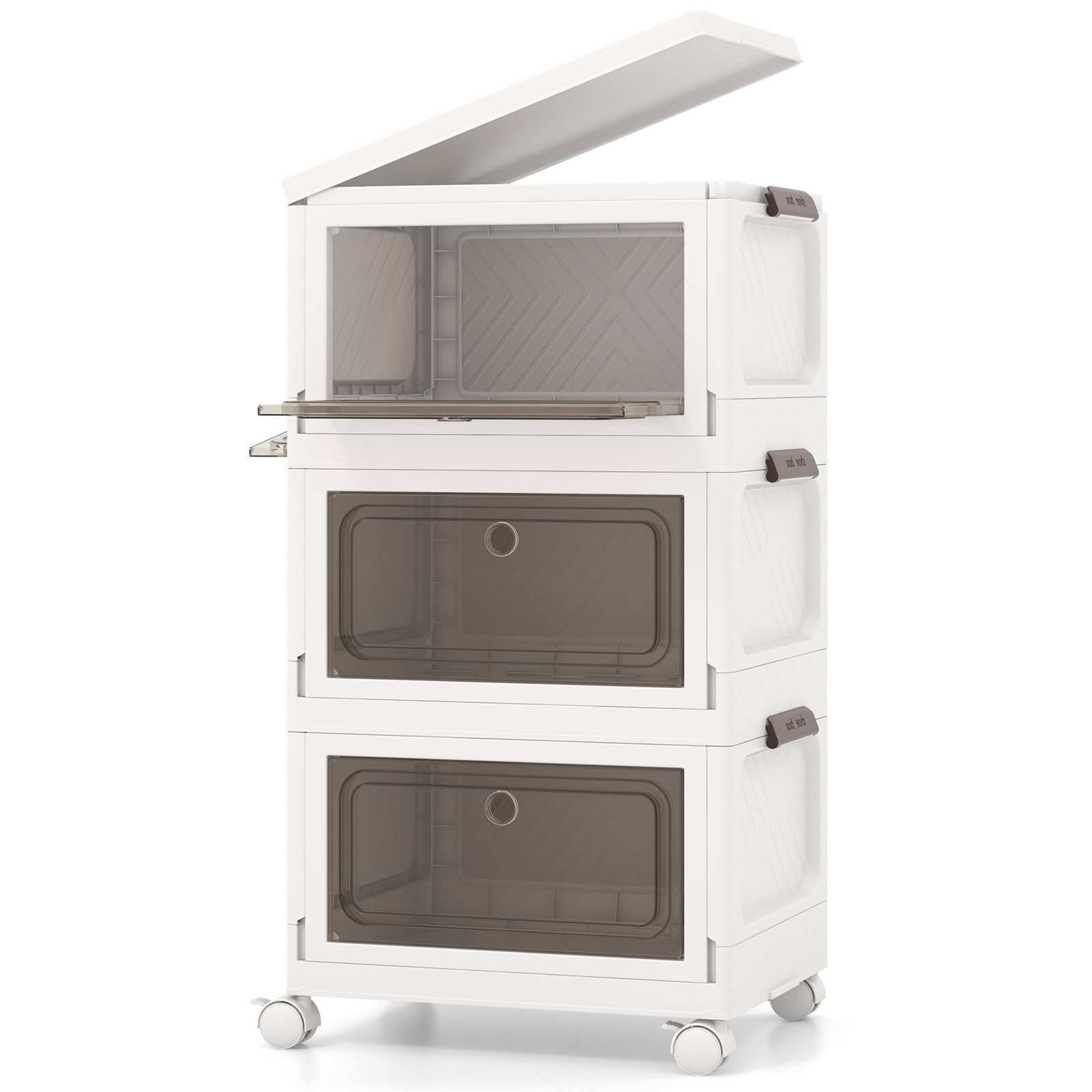 COSTWAY Aufbewahrungsbox, 75 L Boxen Aufbewahrung, Kunststoffbox mit deckel