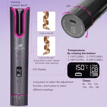 Lalano`S Cosmetics Lockenstab automatischer, kabelloser Smart Hair Curler (Lockendreher), Keramik Beschichtung mit doppelter Hitzeisolierung