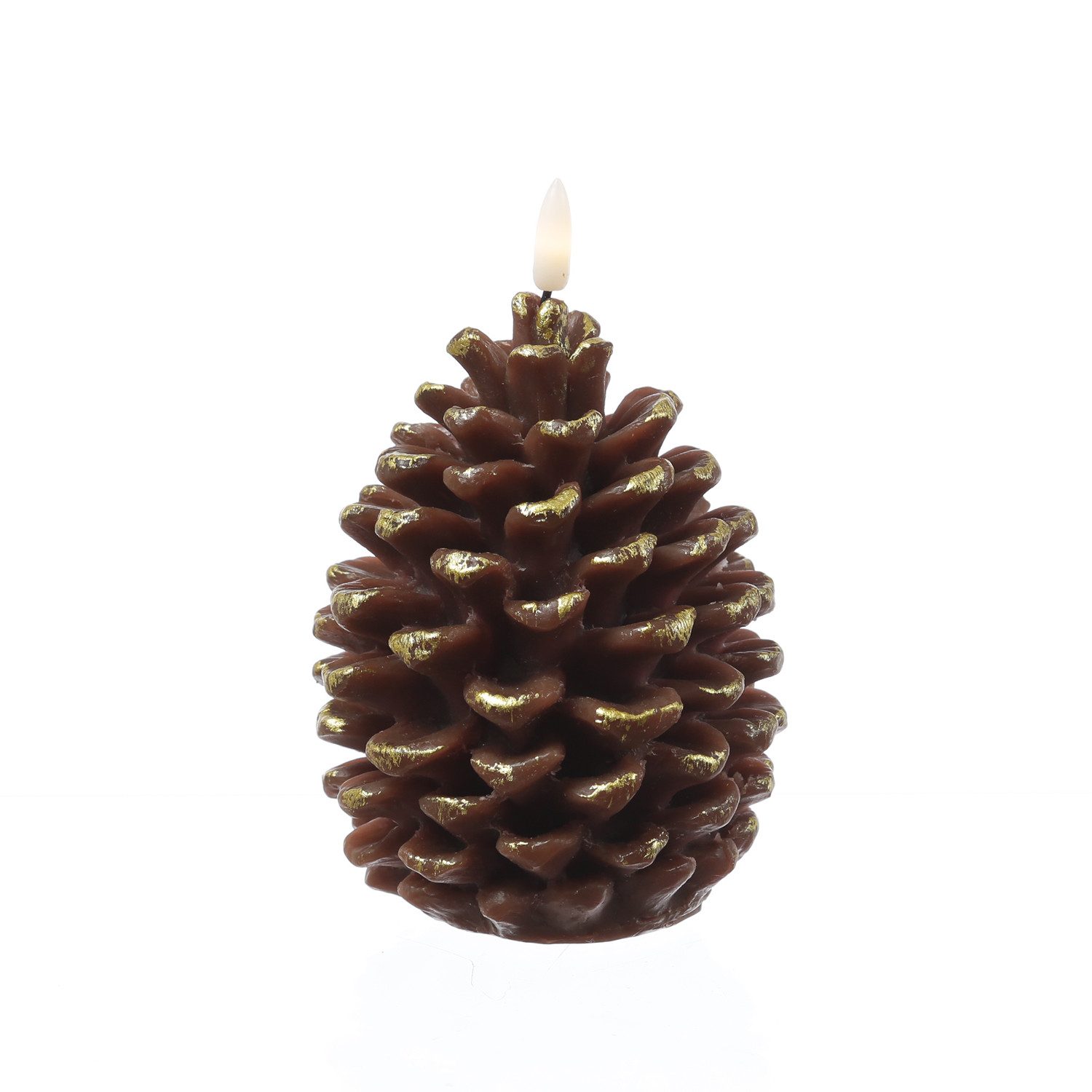 MARELIDA LED-Kerze Tannenzapfen Echtwachs Zapfenform Weihnachtsdeko günstig online kaufen