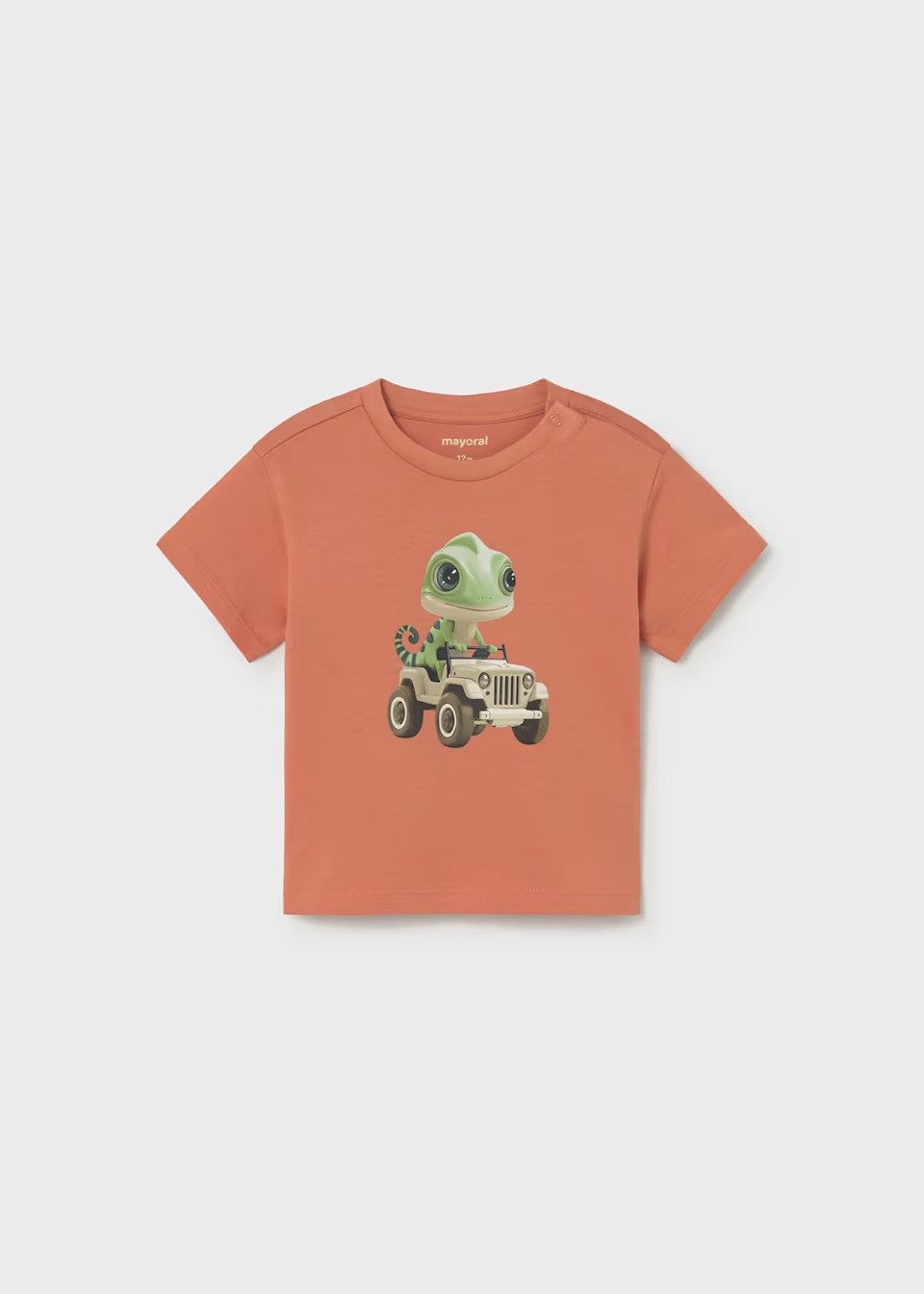 Mayoral Print-Shirt Mayoral Baby T-Shirt mit Tiermotiv – Gecko im Auto, (1008-083)