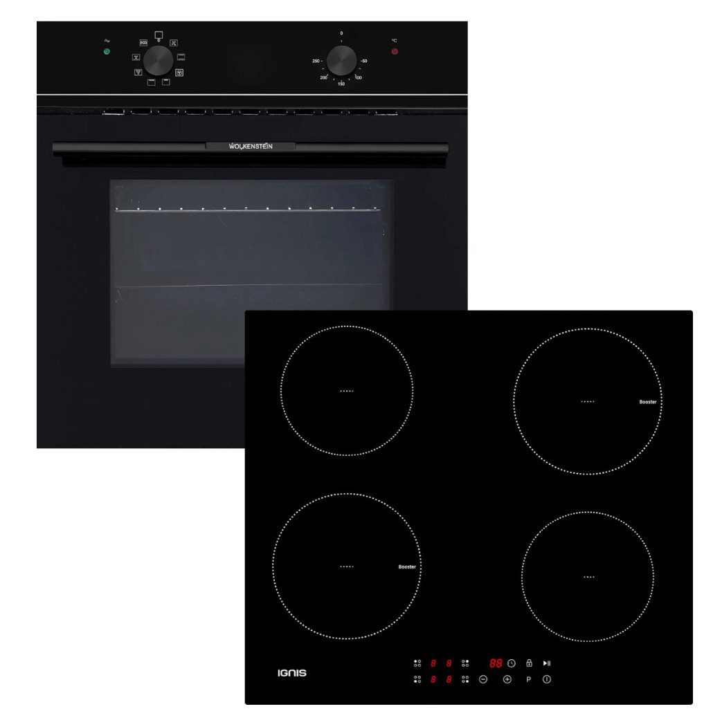 Wolkenstein Backofen-Set Backofen ECO Funktion + Bauknecht Induktionsfeld Booster Touch-Control